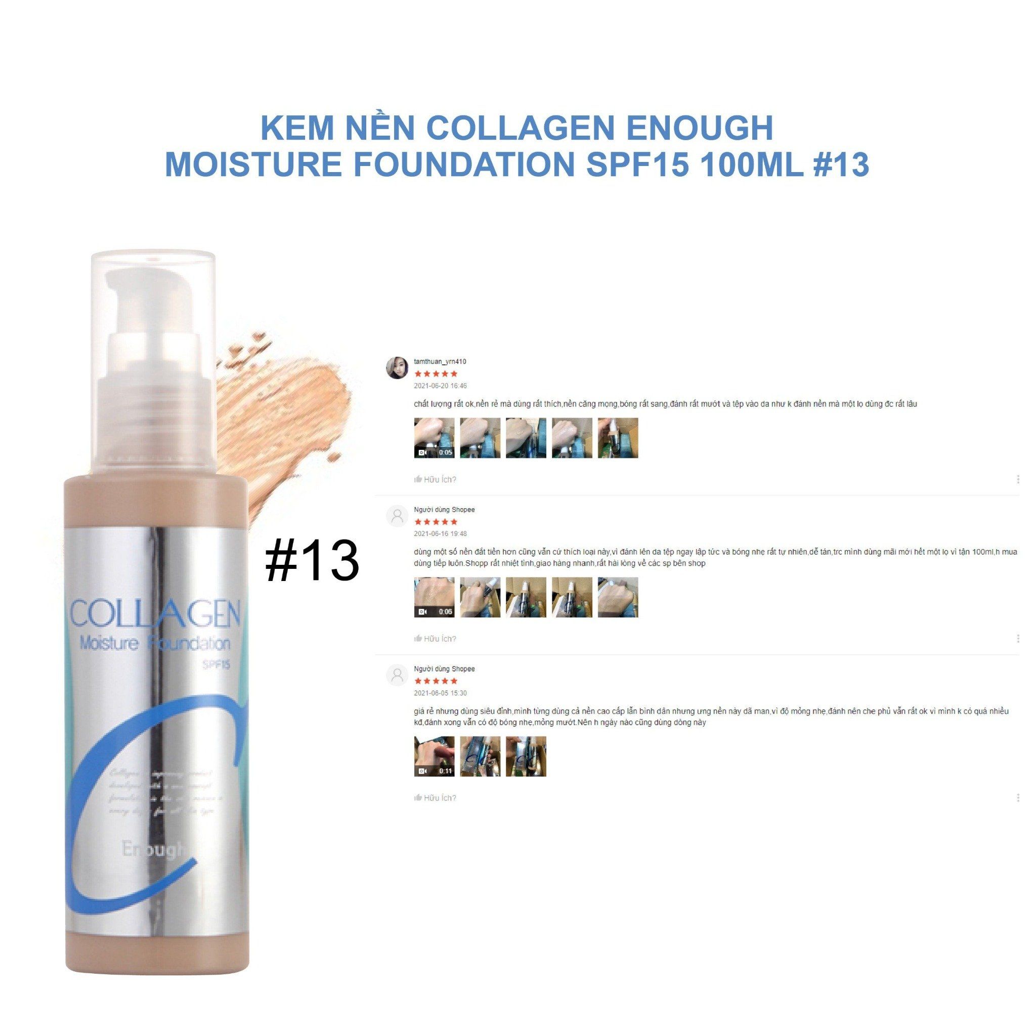 KEM NỀN COLLAGEN ENOUGH MOISTURE FOUNDATION SPF15 100ML
