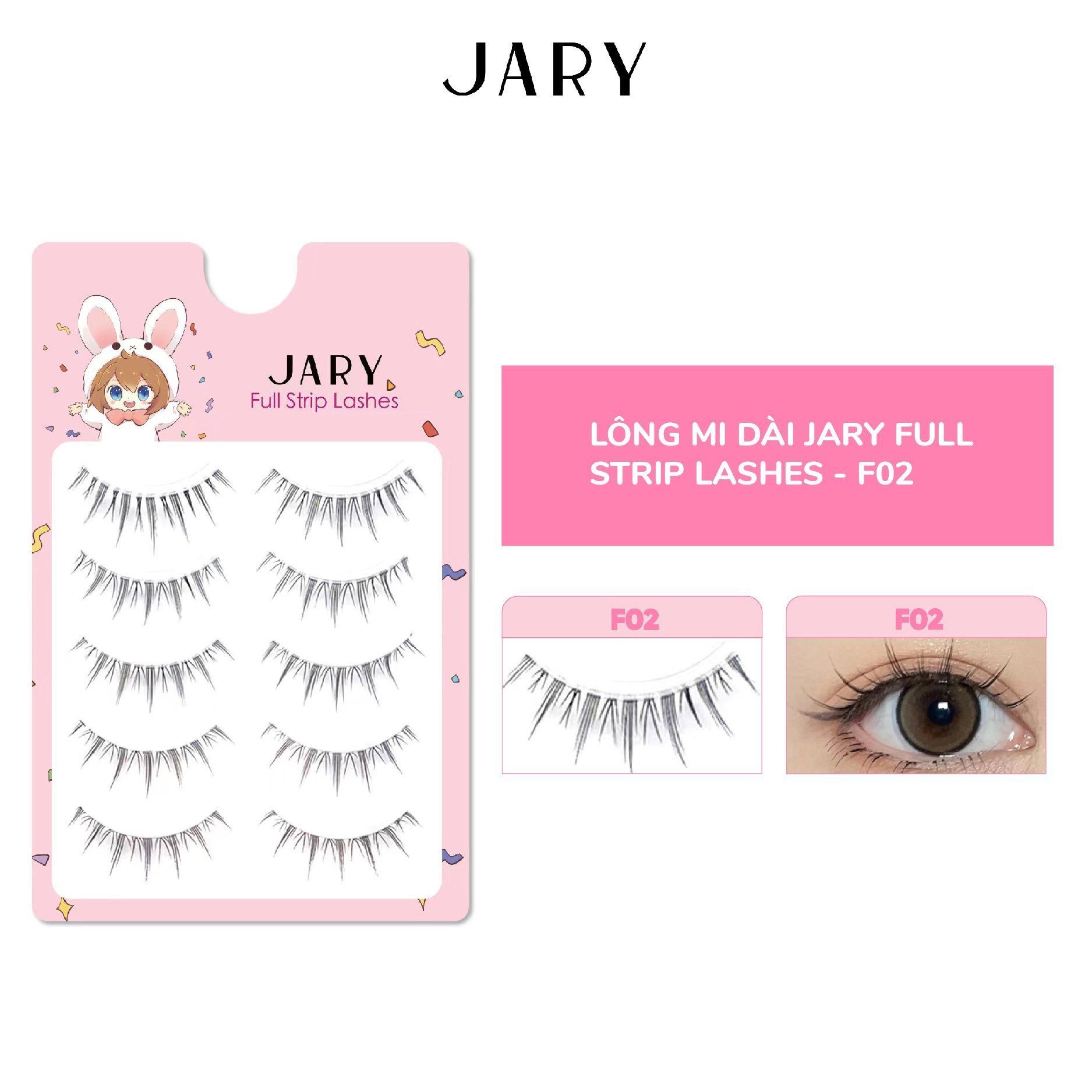 LÔNG MI DÀI JARY FULL STRIP LASHES - F02