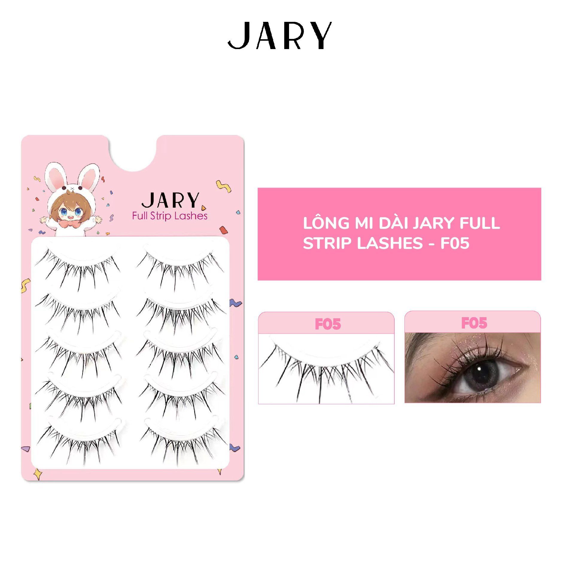 LÔNG MI DÀI JARY FULL STRIP LASHES - F05