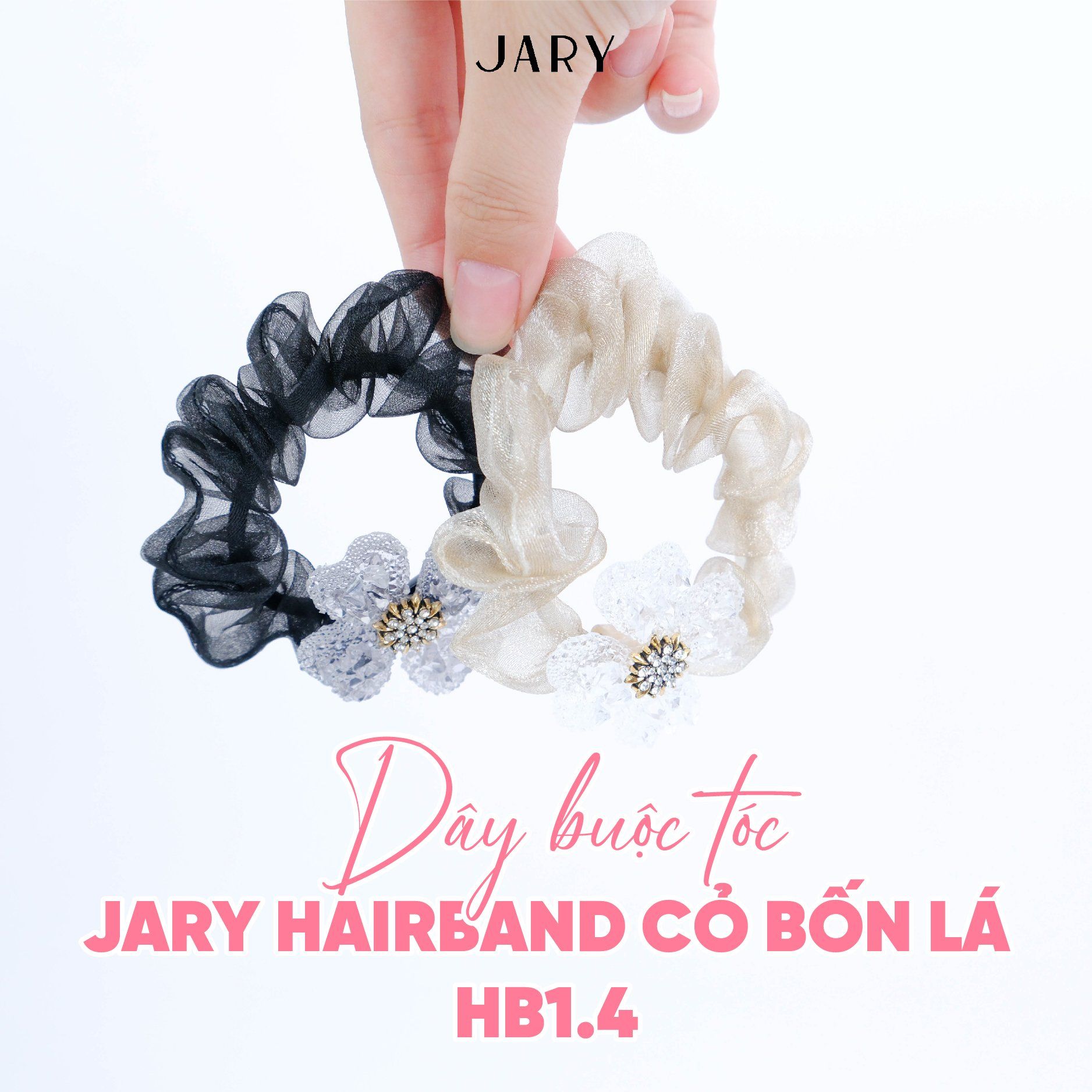 DÂY BUỘC TÓC JARY HAIRBAND CỎ BỐN LÁ - HB1 - HB1.4 - HB1.4.0 - MÀU NÂU