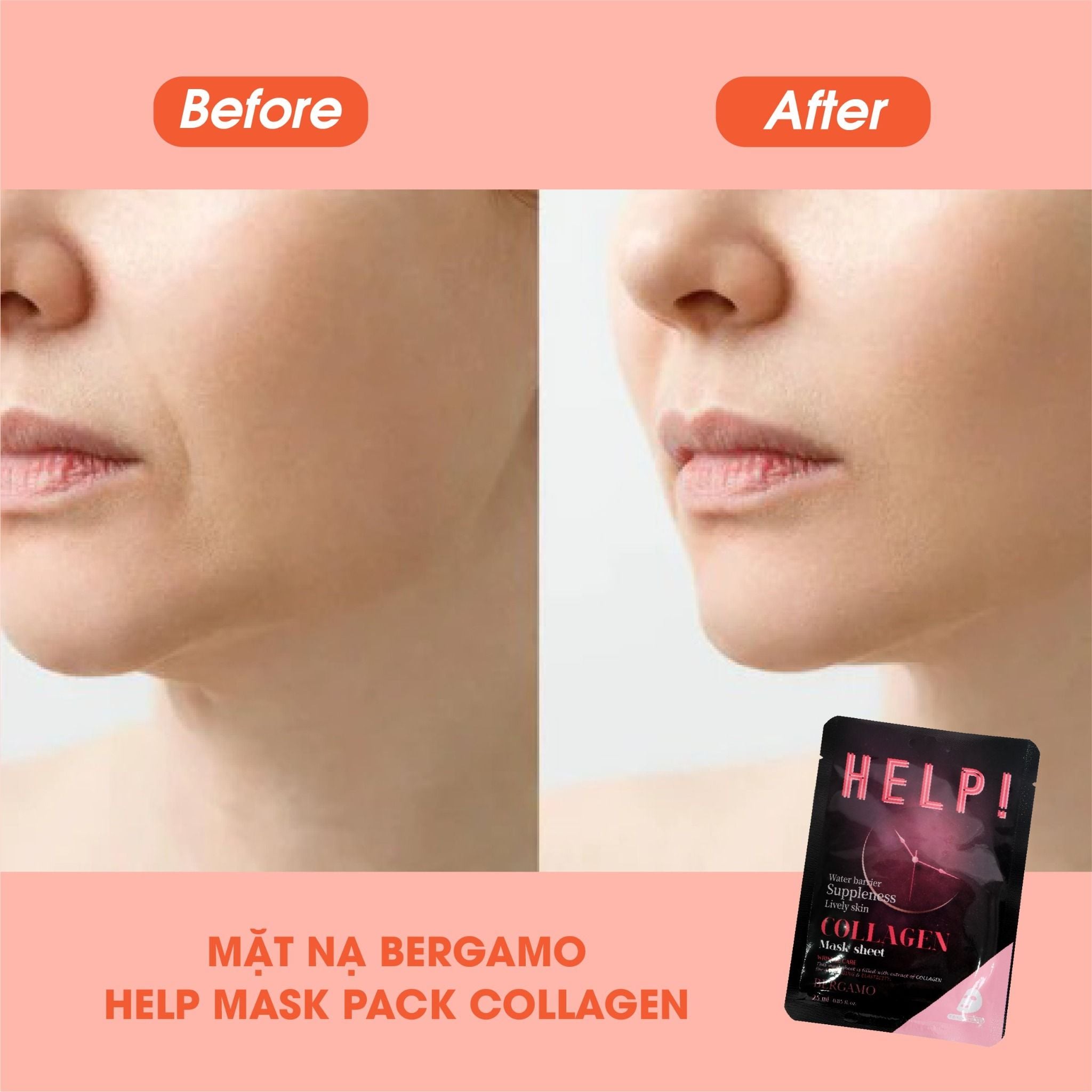 MẶT NẠ BERGAMO HELP MASK PACK COLLAGEN