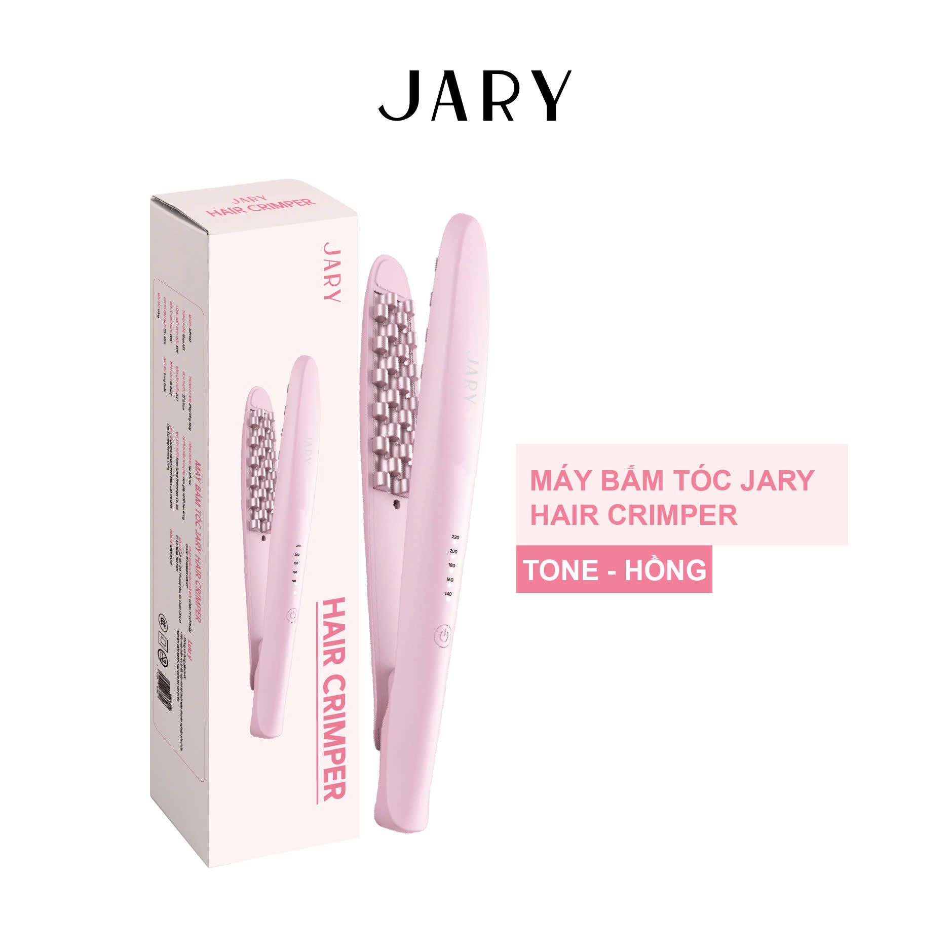 MÁY BẤM TÓC JARY HAIR CRIMPER - TONE HỒNG