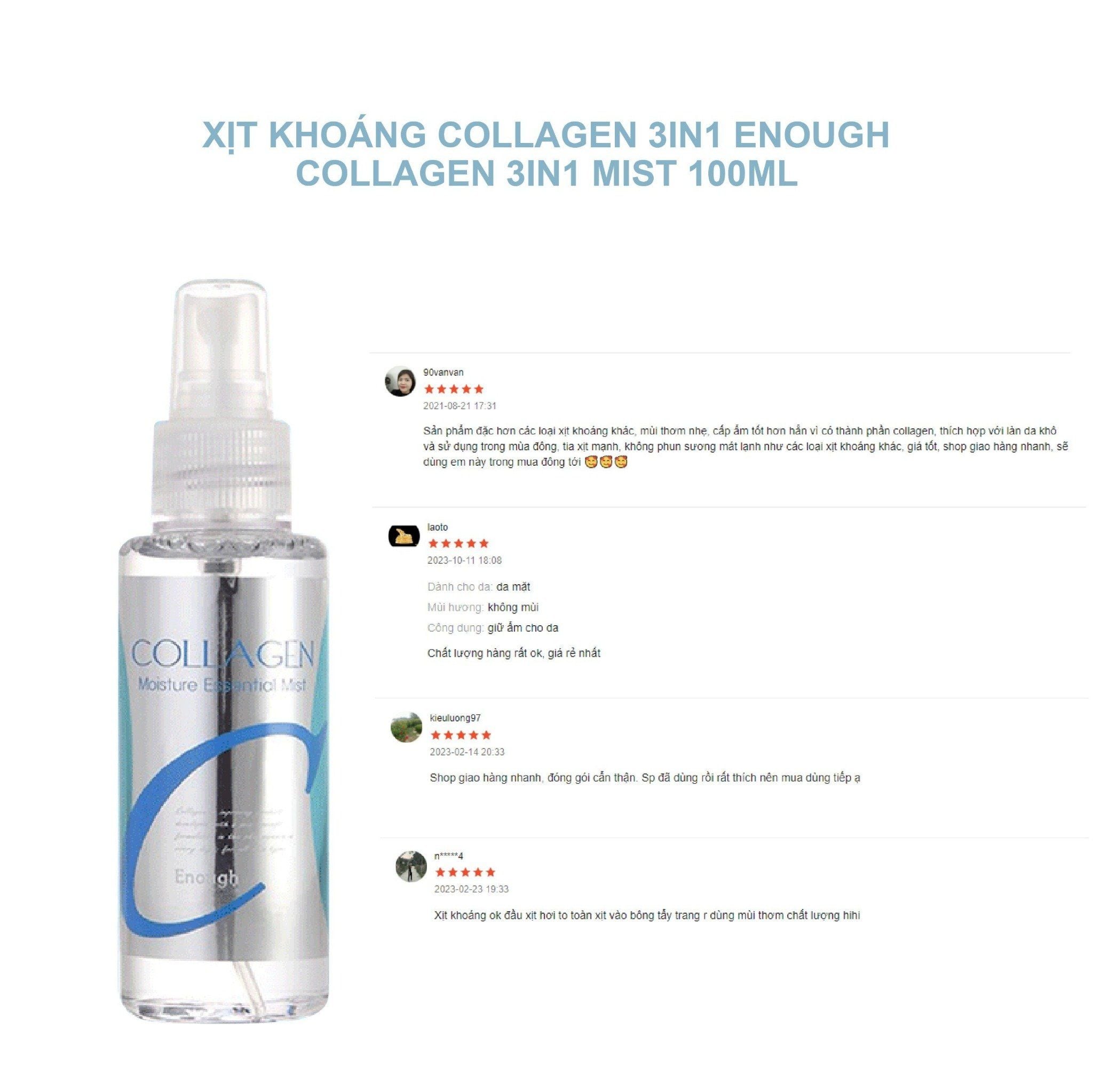 XỊT KHOÁNG DƯỠNG ẨM COLLAGEN ENOUGH COLLAGEN MOISTURE ESSENTIAL MIST 100ML