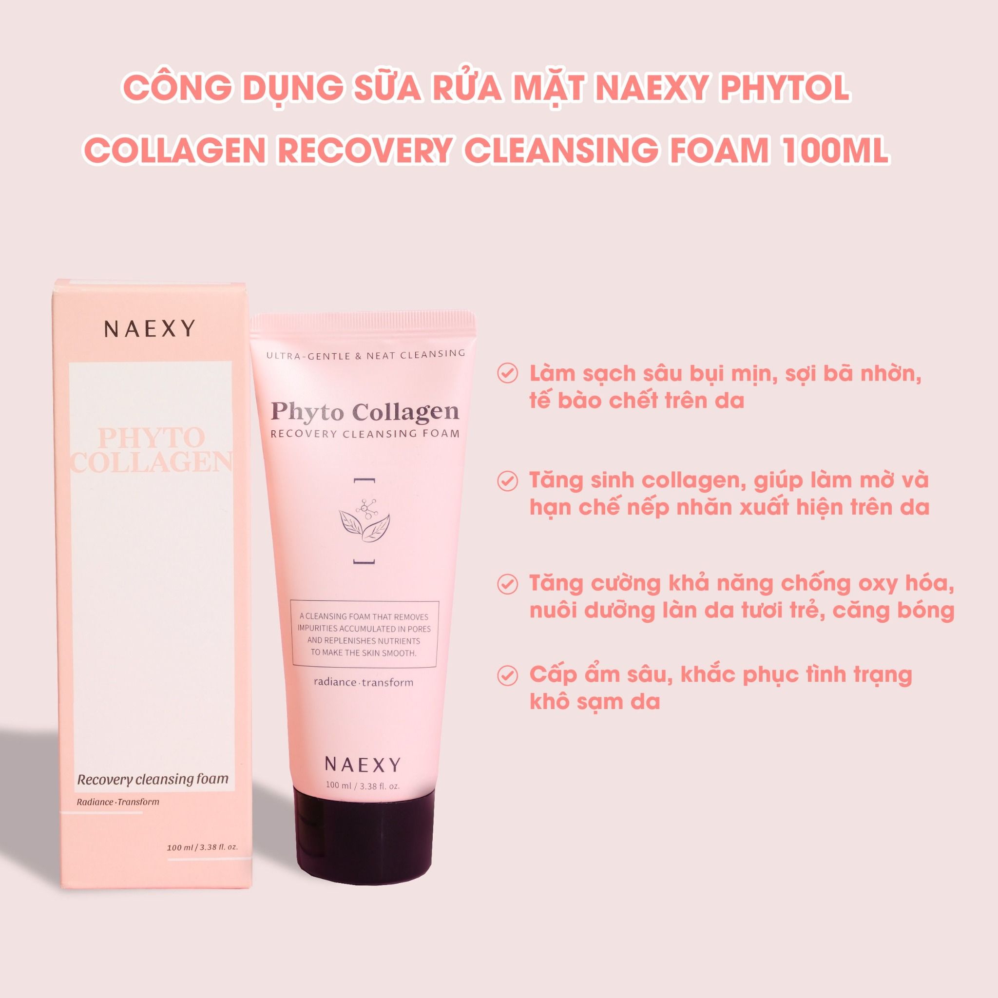 SỮA RỬA MẶT COLLAGEN NAEXY PHYTO COLLAGEN RECOVERY CLEANSING FOAM 100ML