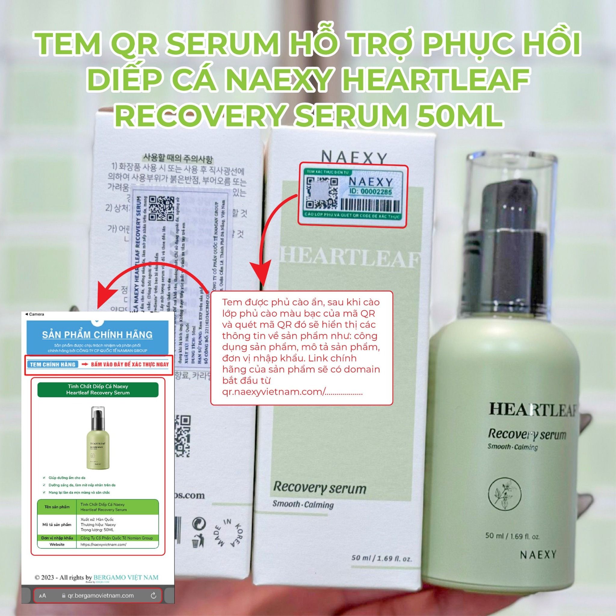SERUM HỖ TRỢ PHỤC HỒI DIẾP CÁ NAEXY HEARTLEAF RECOVERY SERUM 50ML