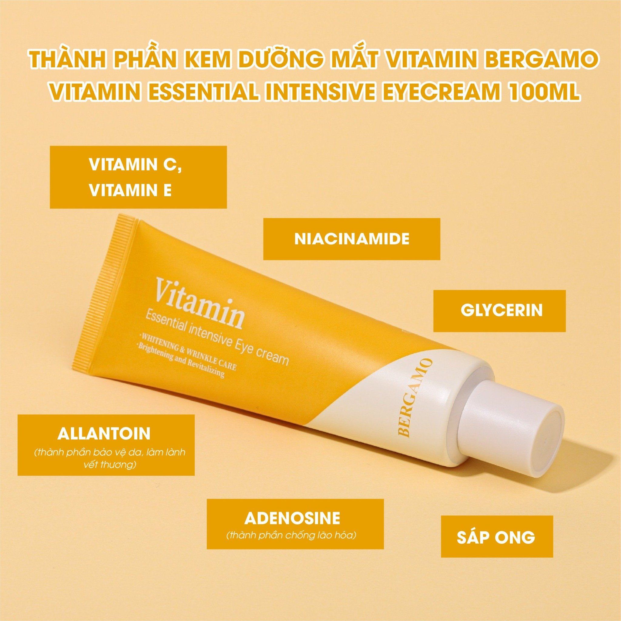 KEM DƯỠNG MẮT VITAMIN BERGAMO VITAMIN ESSENTIAL INTENSIVE EYECREAM 100G