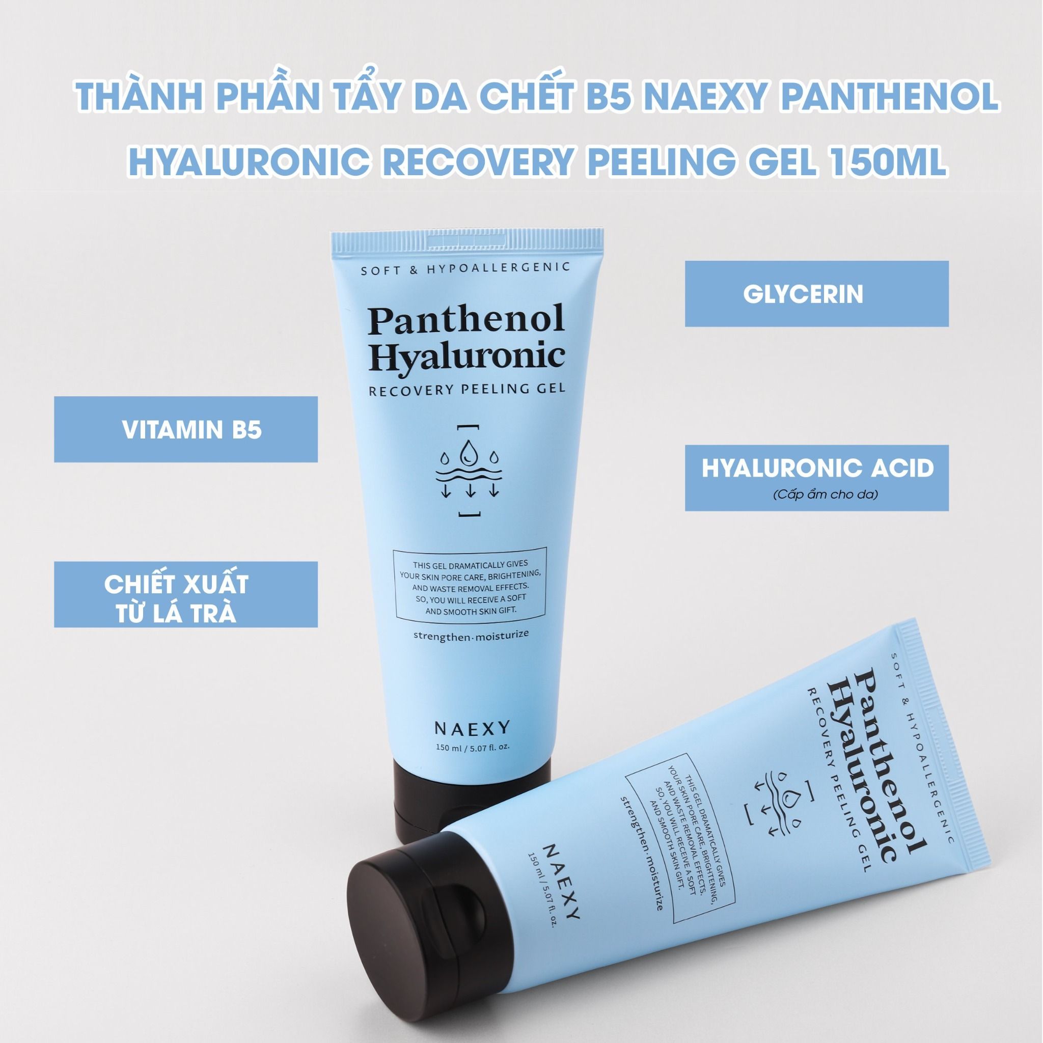 TẨY DA CHẾT B5 NAEXY PANTHENOL HYALURONIC RECOVERY PEELING GEL 150ML