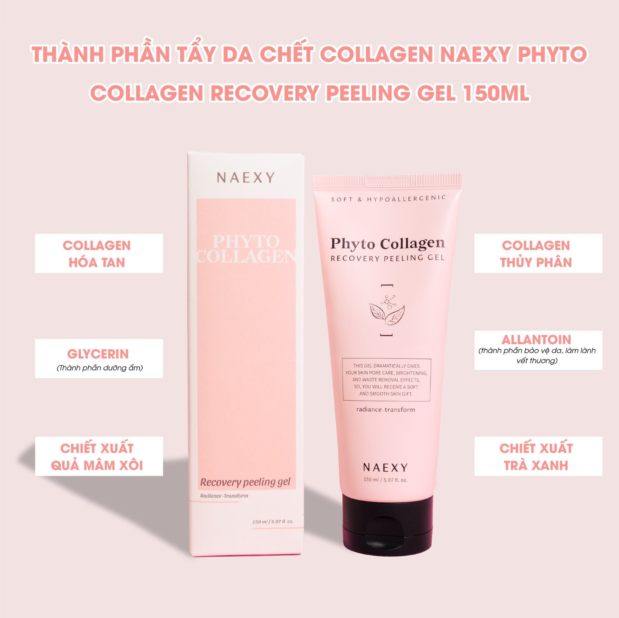 TẨY DA CHẾT COLLAGEN NAEXY PHYTO COLLAGEN RECOVERY PEELING GEL 150ML