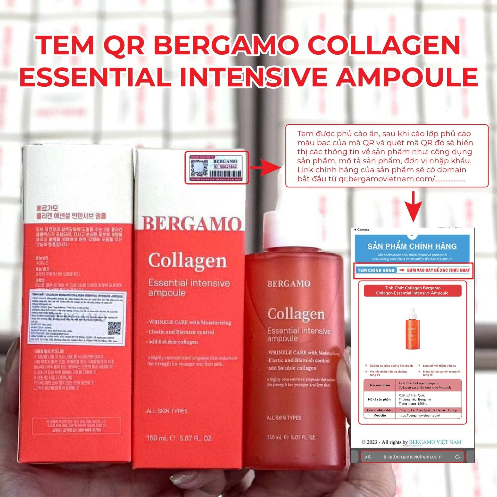 SERUM COLLAGEN CĂNG BÓNG BERGAMO COLLAGEN ESSENTIAL INTENSIVE AMPOULE 150ML