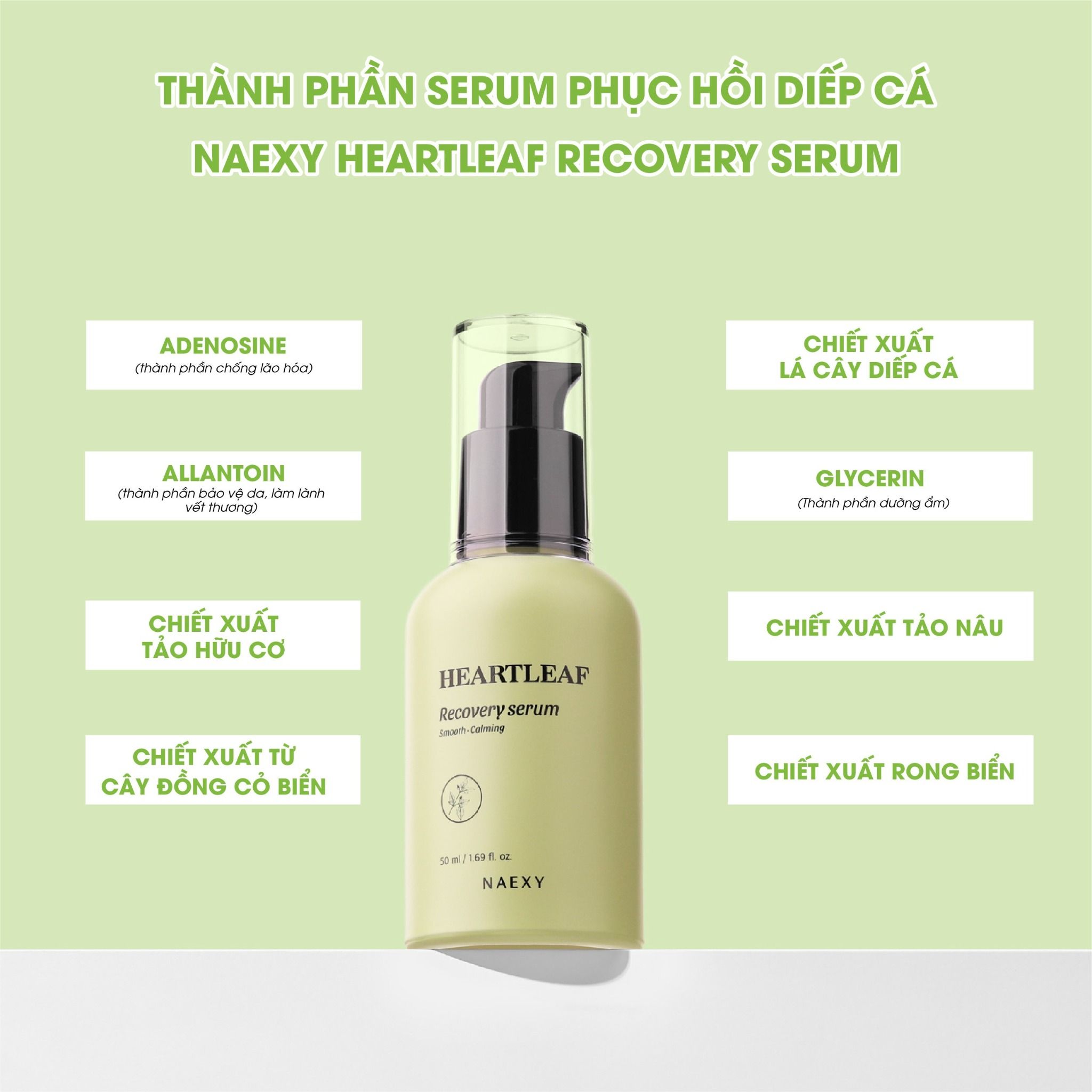 SERUM HỖ TRỢ PHỤC HỒI DIẾP CÁ NAEXY HEARTLEAF RECOVERY SERUM 50ML