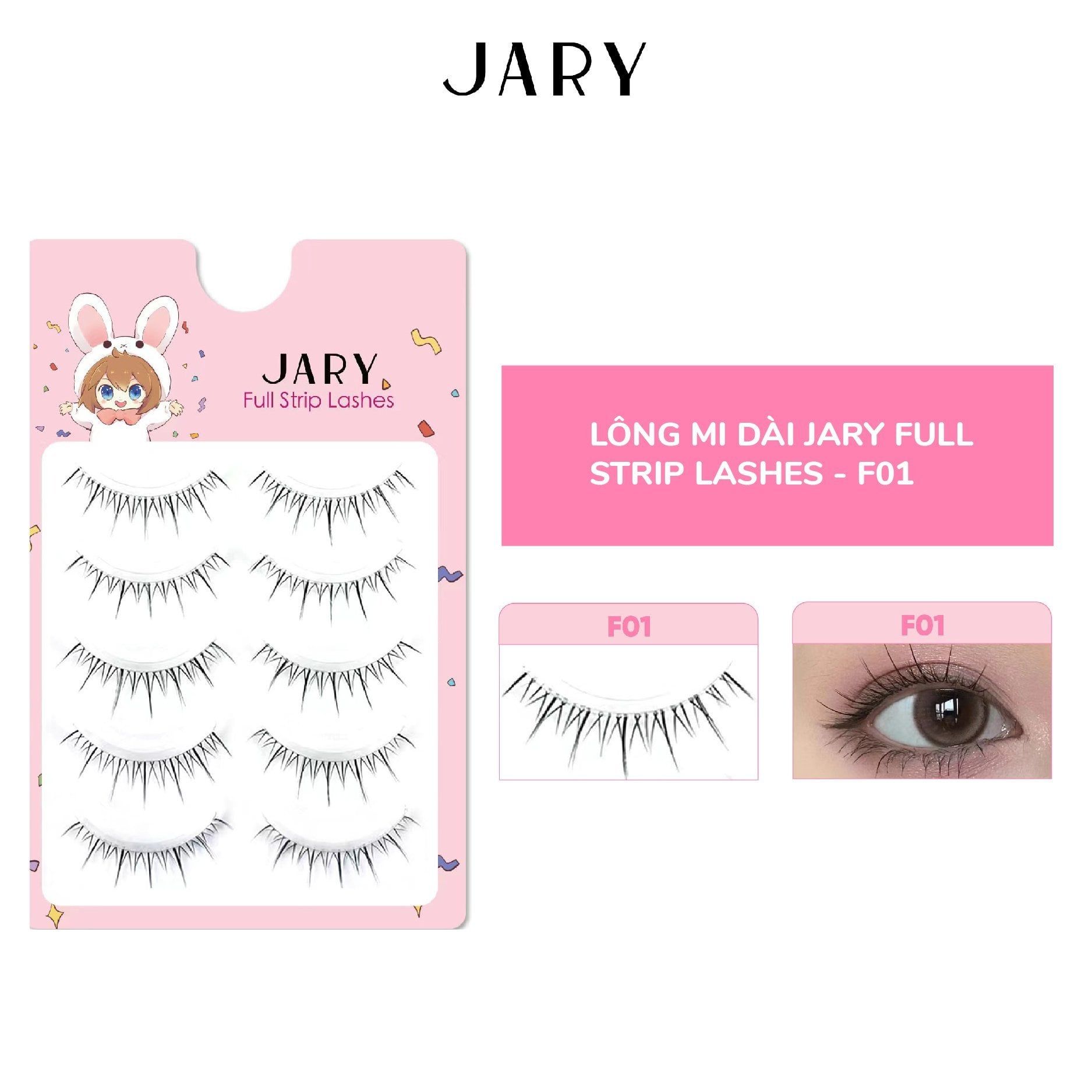 LÔNG MI DÀI JARY FULL STRIP LASHES - F01