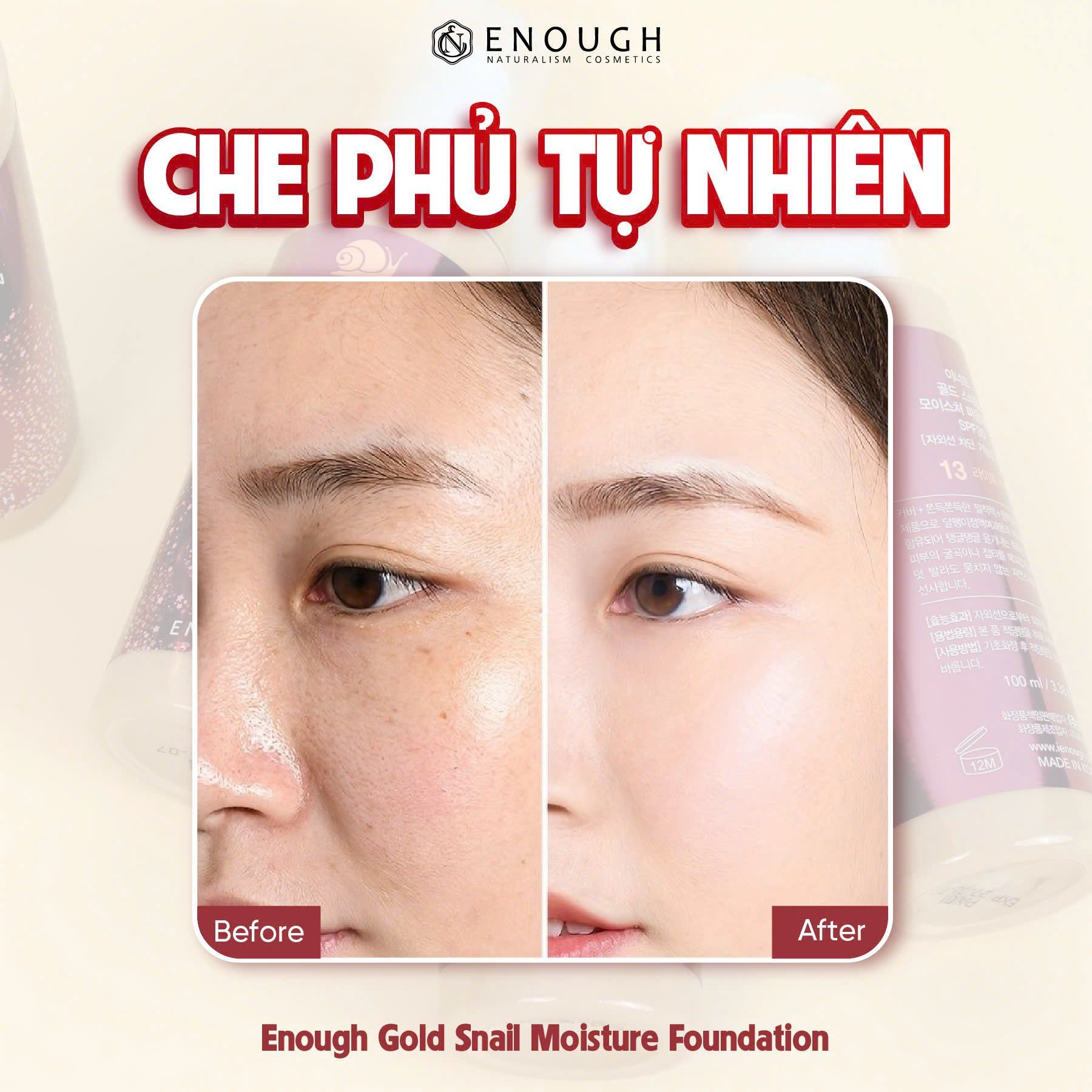 KEM NỀN ENOUGH GOLD SNAIL MOISTURE FOUNDATION