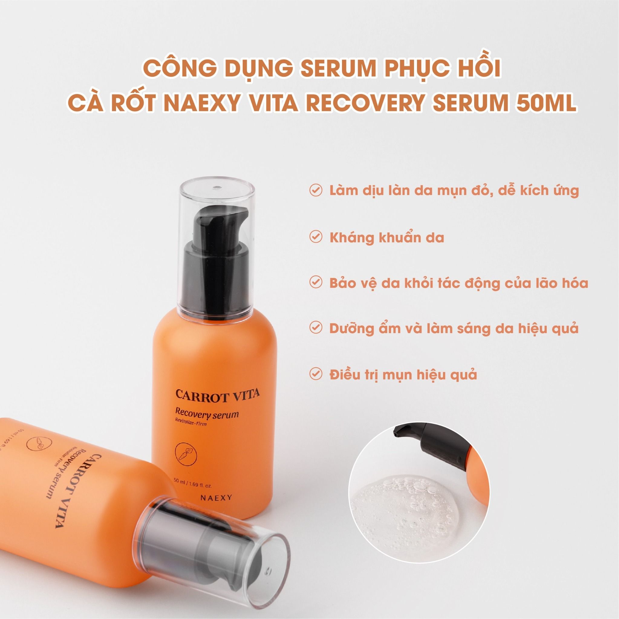 SERUM HỖ TRỢ PHỤC HỒI CÀ RỐT NAEXY CARROT VITA RECOVERY SERUM 50ML