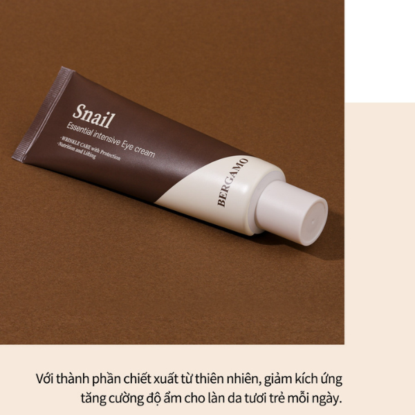 KEM DƯỠNG MẮT ỐC SÊN BERGAMO SNAIL ESSENTIAL INTENSIVE EYE CREAM 100G
