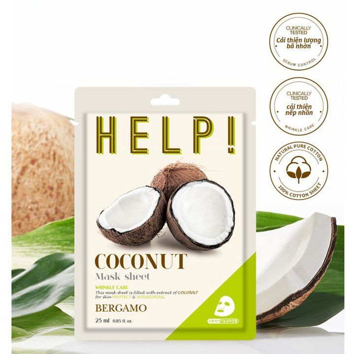 MẶT NẠ BERGAMO HELP MASK PACK COCONUT - DỪA