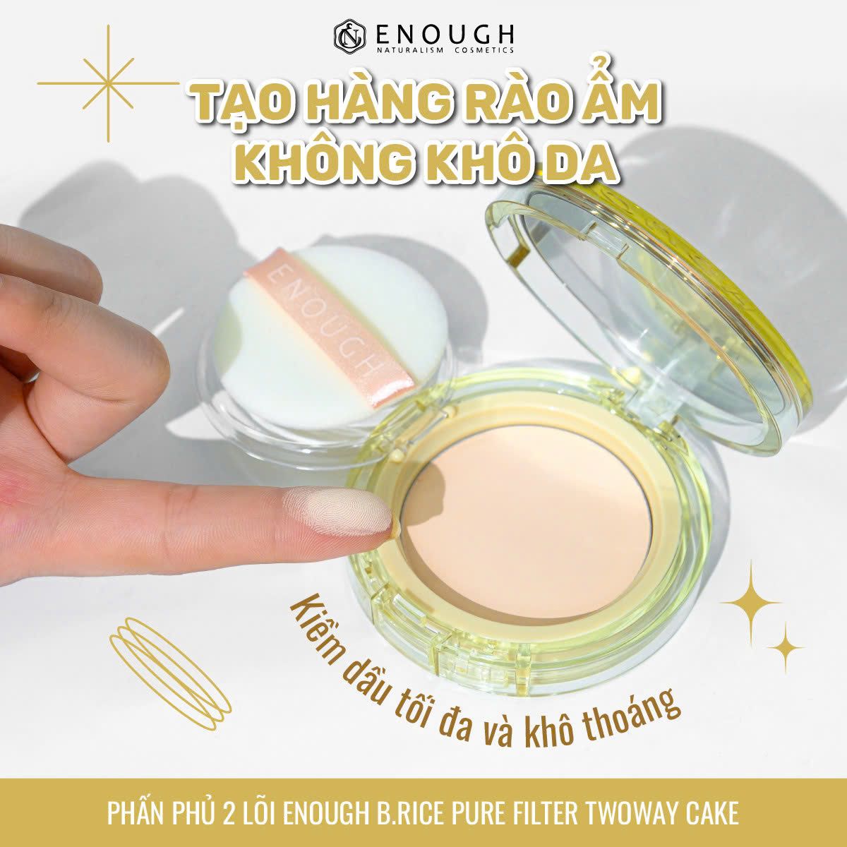 PHẤN PHỦ 2 LÕI ENOUGH B.RICE PURE FILTER TWOWAY CAKE 12G+12G