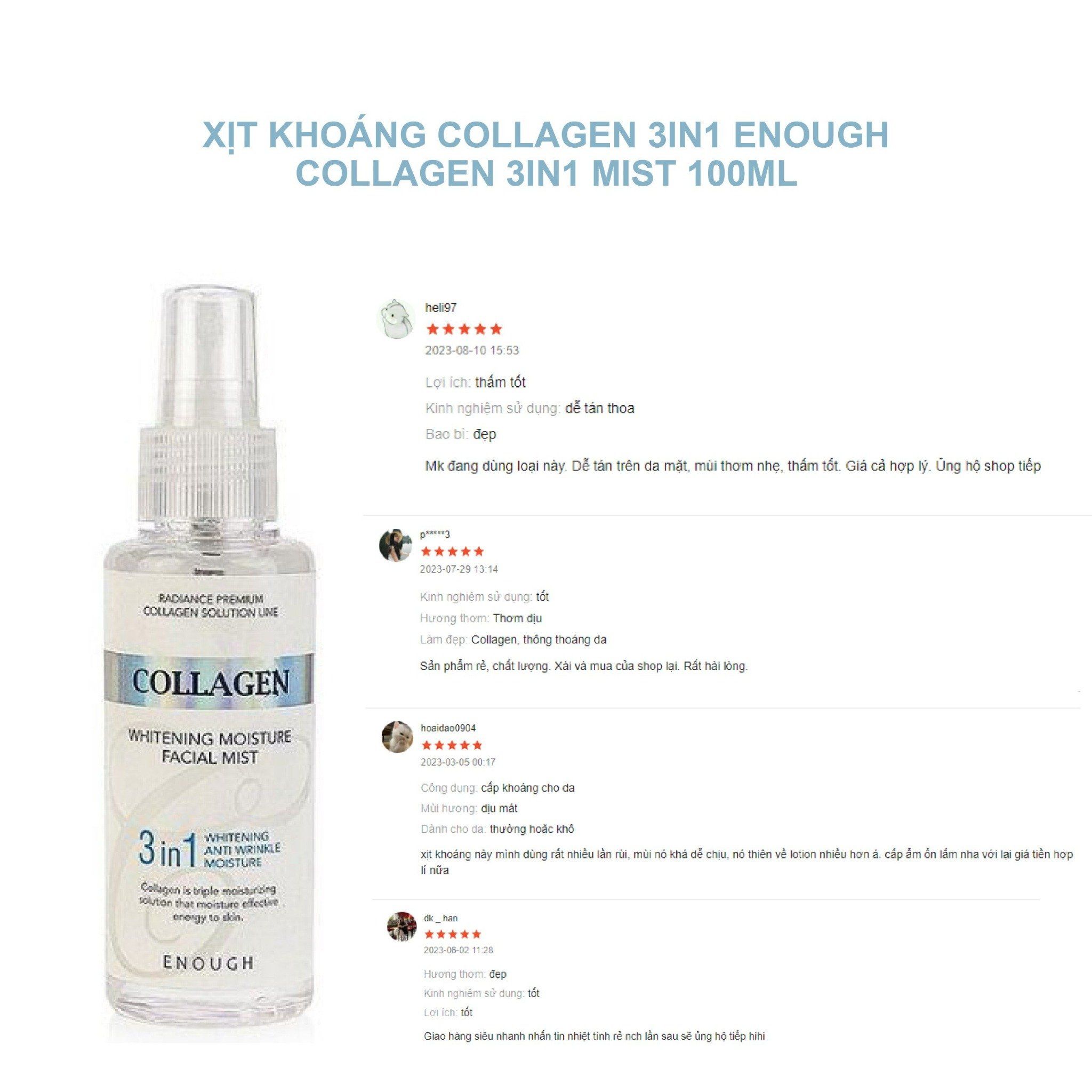 XỊT KHOÁNG COLLAGEN 3IN1 ENOUGH COLLAGEN 3IN1 MIST 100ML