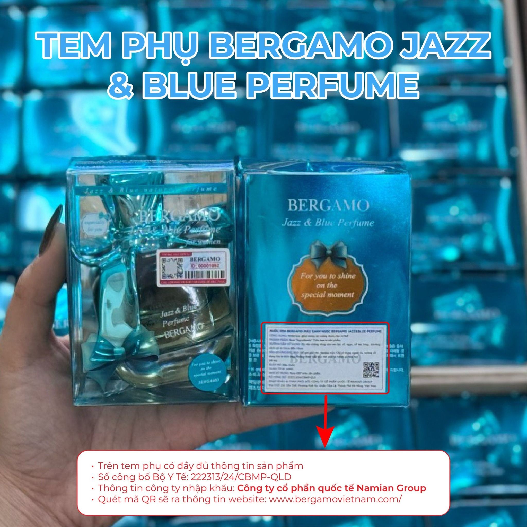NƯỚC HOA BERGAMO MÀU XANH NGỌC BERGAMO JAZZ&BLUE PERFUME 30ML