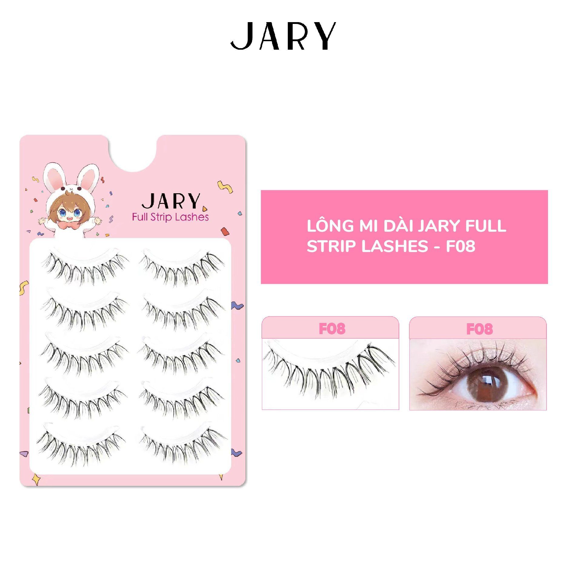LÔNG MI DÀI JARY FULL STRIP LASHES - F08