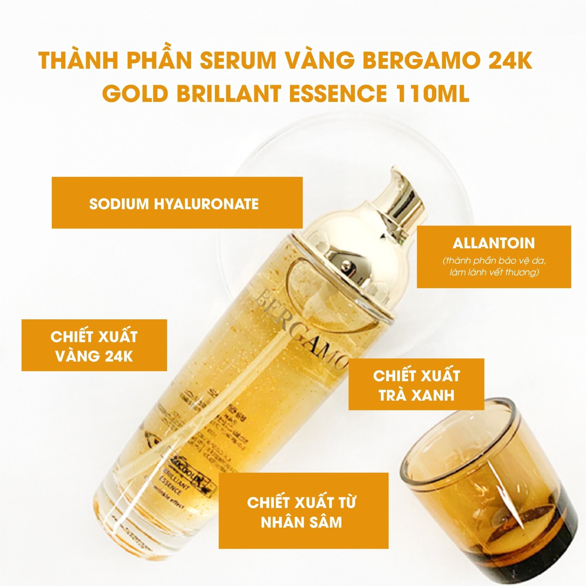 TINH CHẤT VÀNG BERGAMO 24K GOLD BRILLIANT ESSENCE 110ML