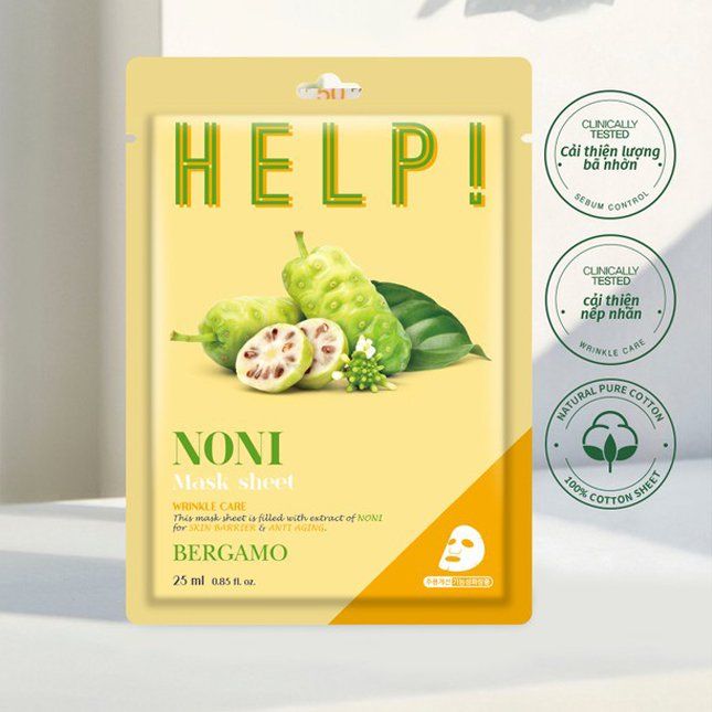 MẶT NẠ BERGAMO HELP MASK PACK NONI - TRÁI NHÀU