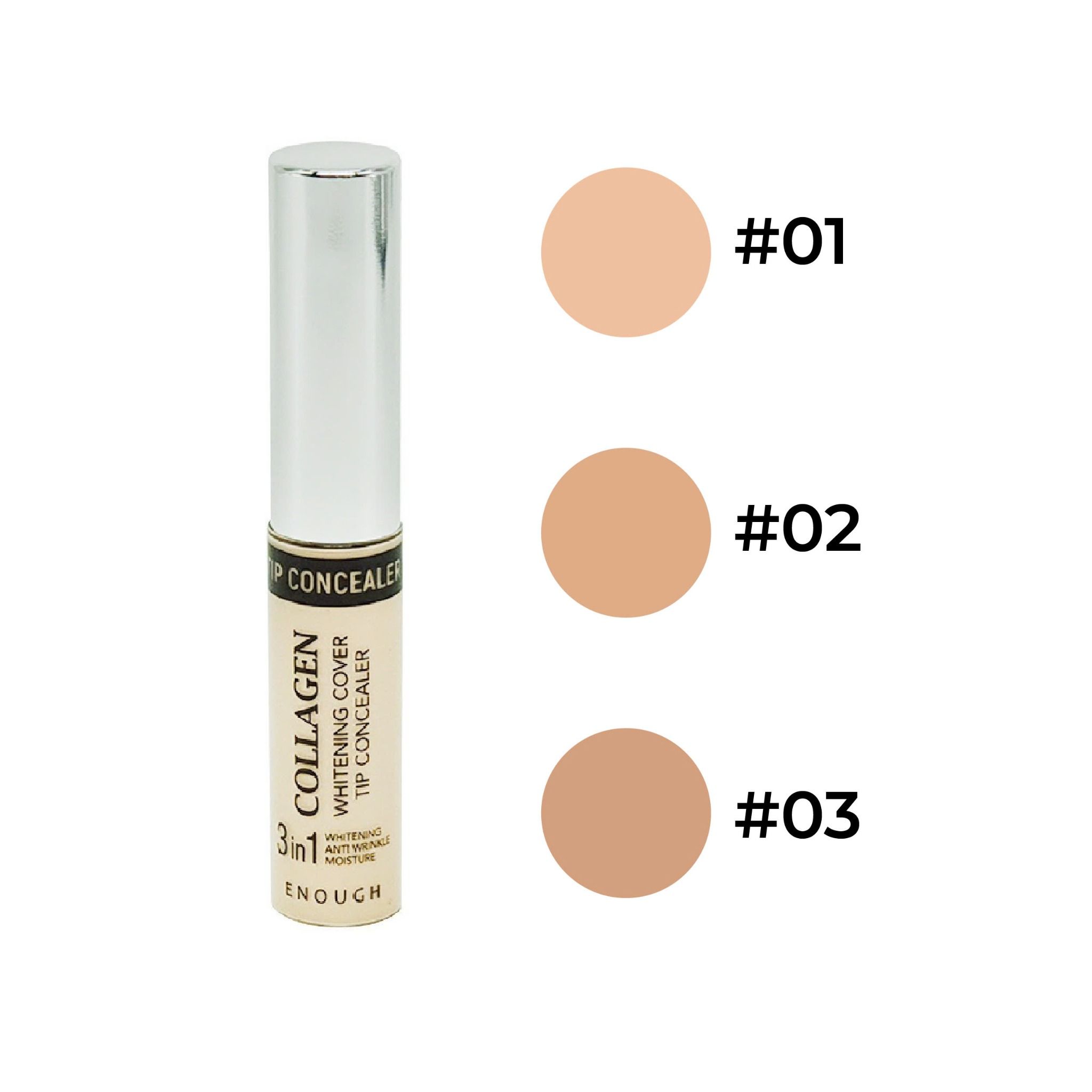 THANH CHE KHUYẾT ĐIỂM LÀM SÁNG DA COLLAGEN 3IN1 ENOUGH COLLAGEN WHITENING COVER TIP CONCEALER