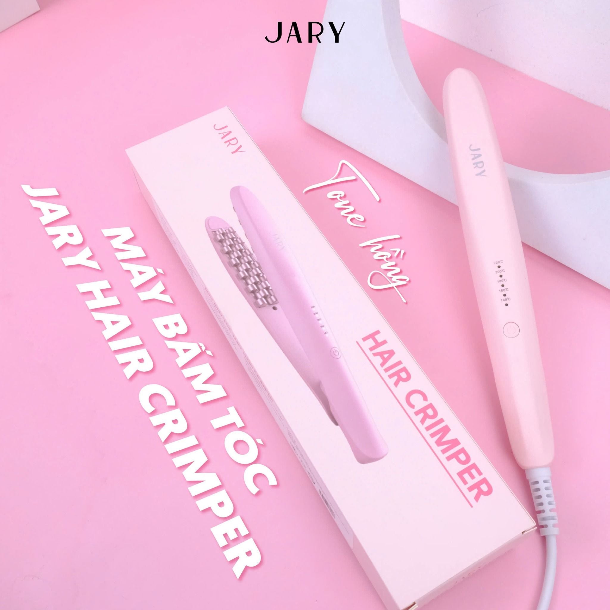 MÁY BẤM TÓC JARY HAIR CRIMPER - TONE HỒNG