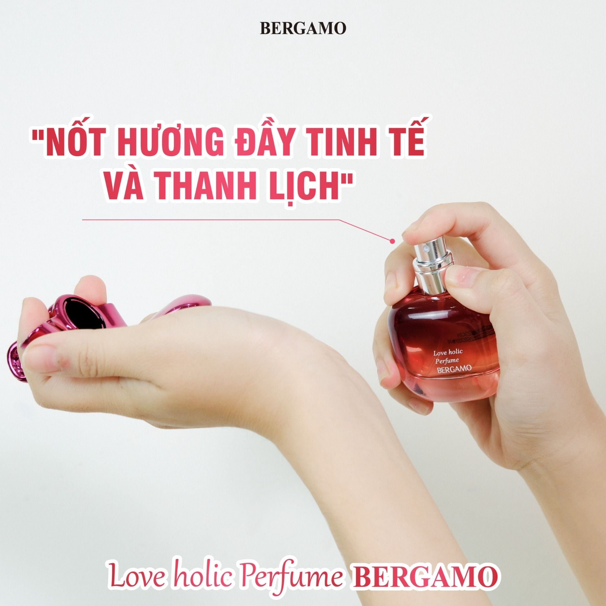 NƯỚC HOA BERGAMO MÀU HỒNG BERGAMO LOVE HOLIC PERFUME 30ML