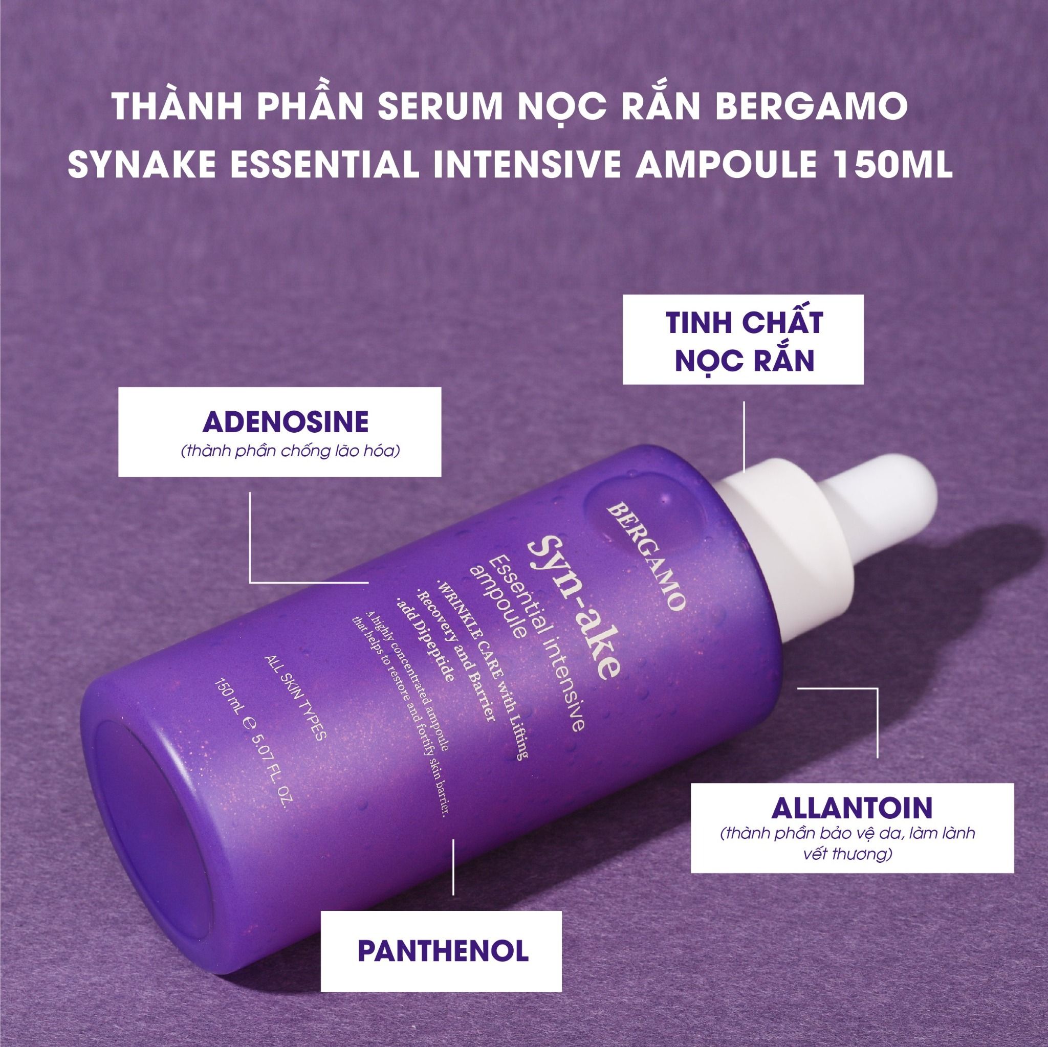 TINH CHẤT NỌC RẮN BERGAMO SYNAKE ESSENTIAL INTENSIVE AMPOULE 150ML