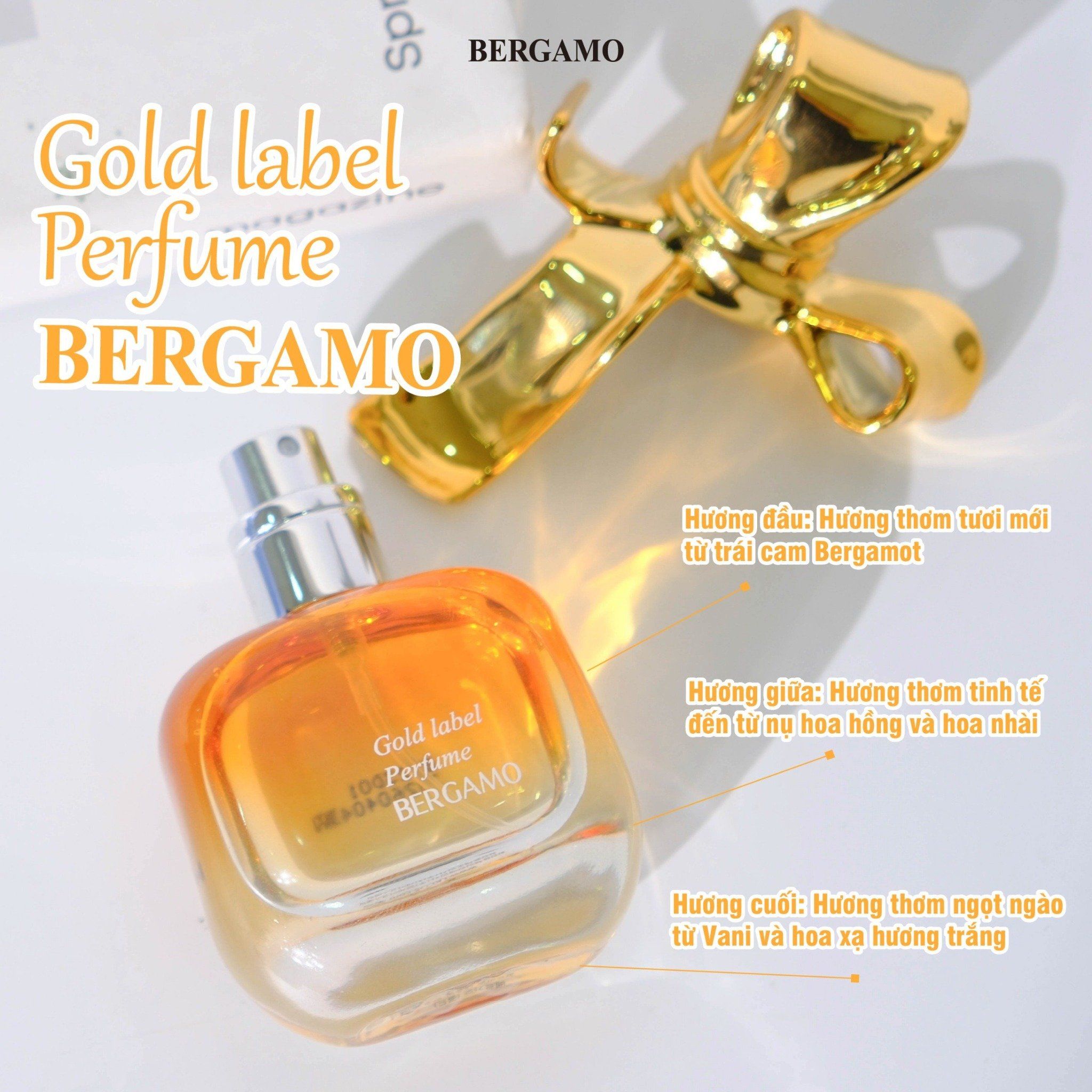 NƯỚC HOA BERGAMO MÀU VÀNG BERGAMO GOLD LABEL PERFUME  30ML
