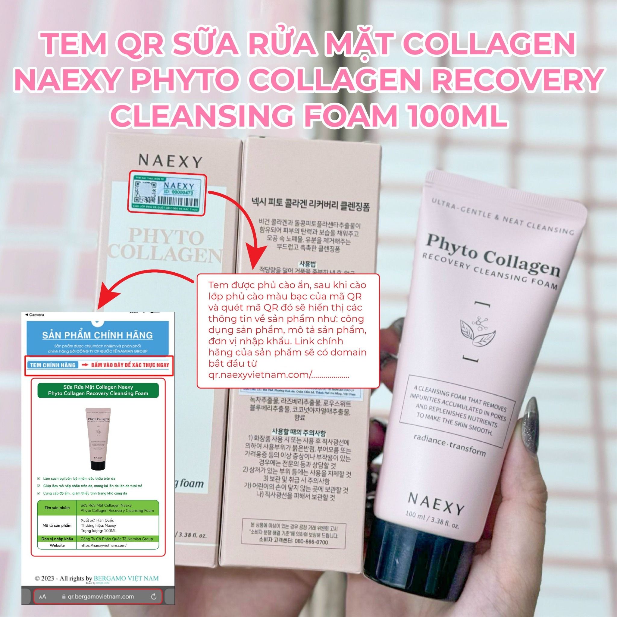 SỮA RỬA MẶT COLLAGEN NAEXY PHYTO COLLAGEN RECOVERY CLEANSING FOAM 100ML