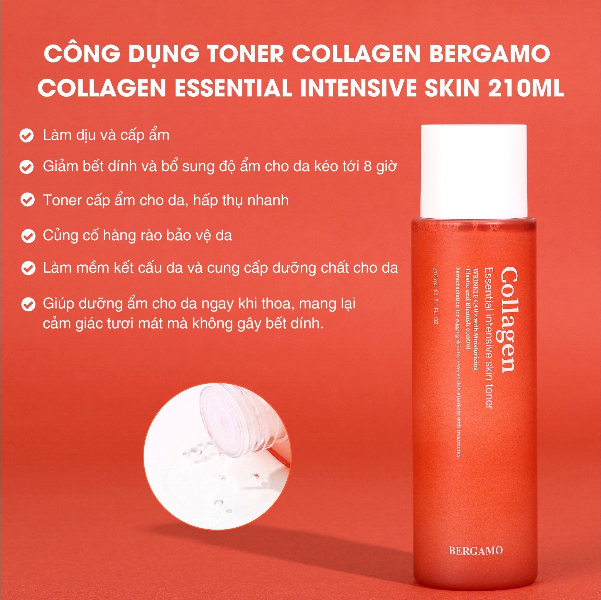 TONER COLLAGEN BERGAMO COLLAGEN ESSENTIAL INTENSIVE SKIN TONER 210ML