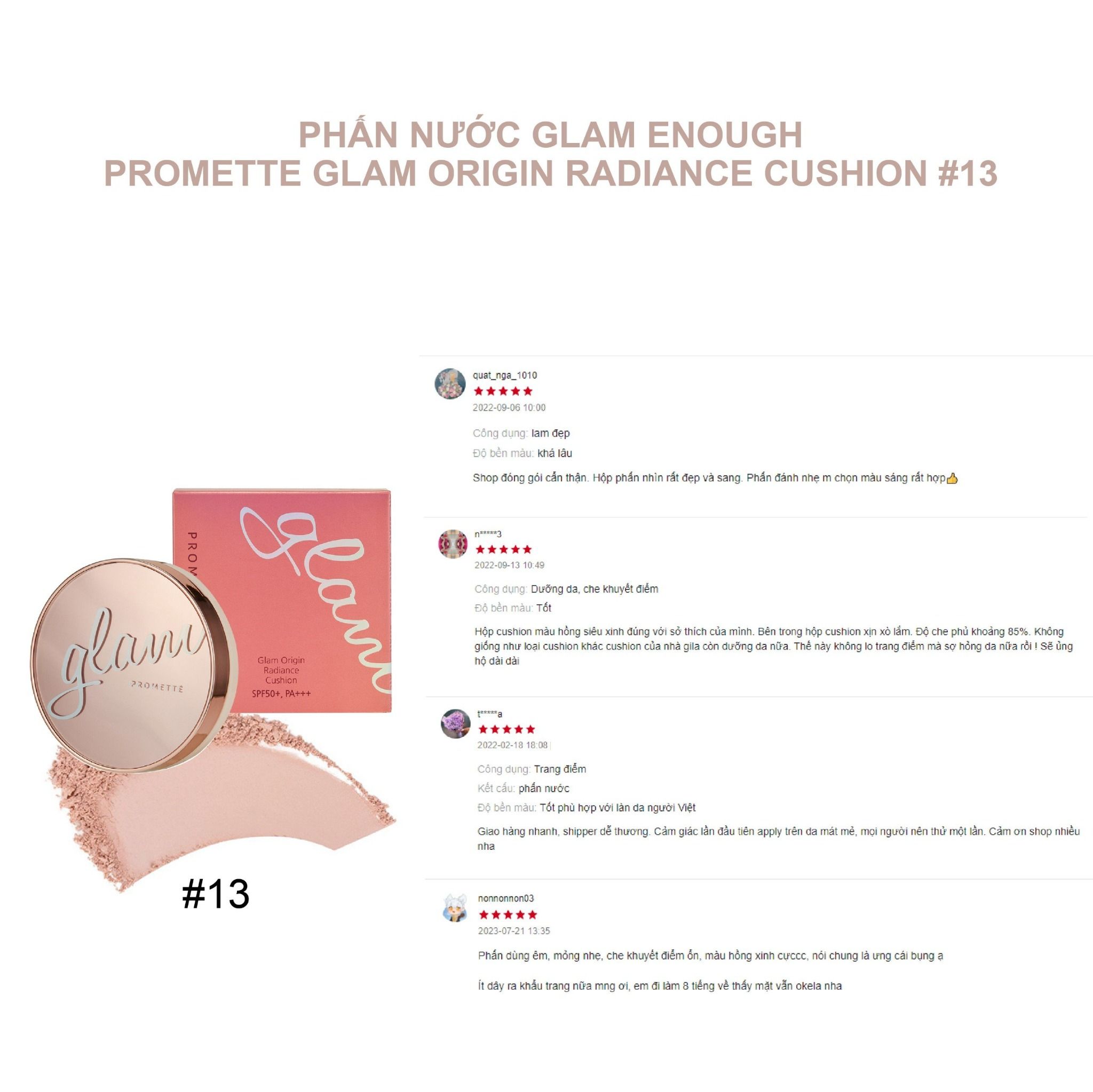 PHẤN NƯỚC GLAM ENOUGH PROMETTE GLAM ORIGIN RADIANCE CUSHION