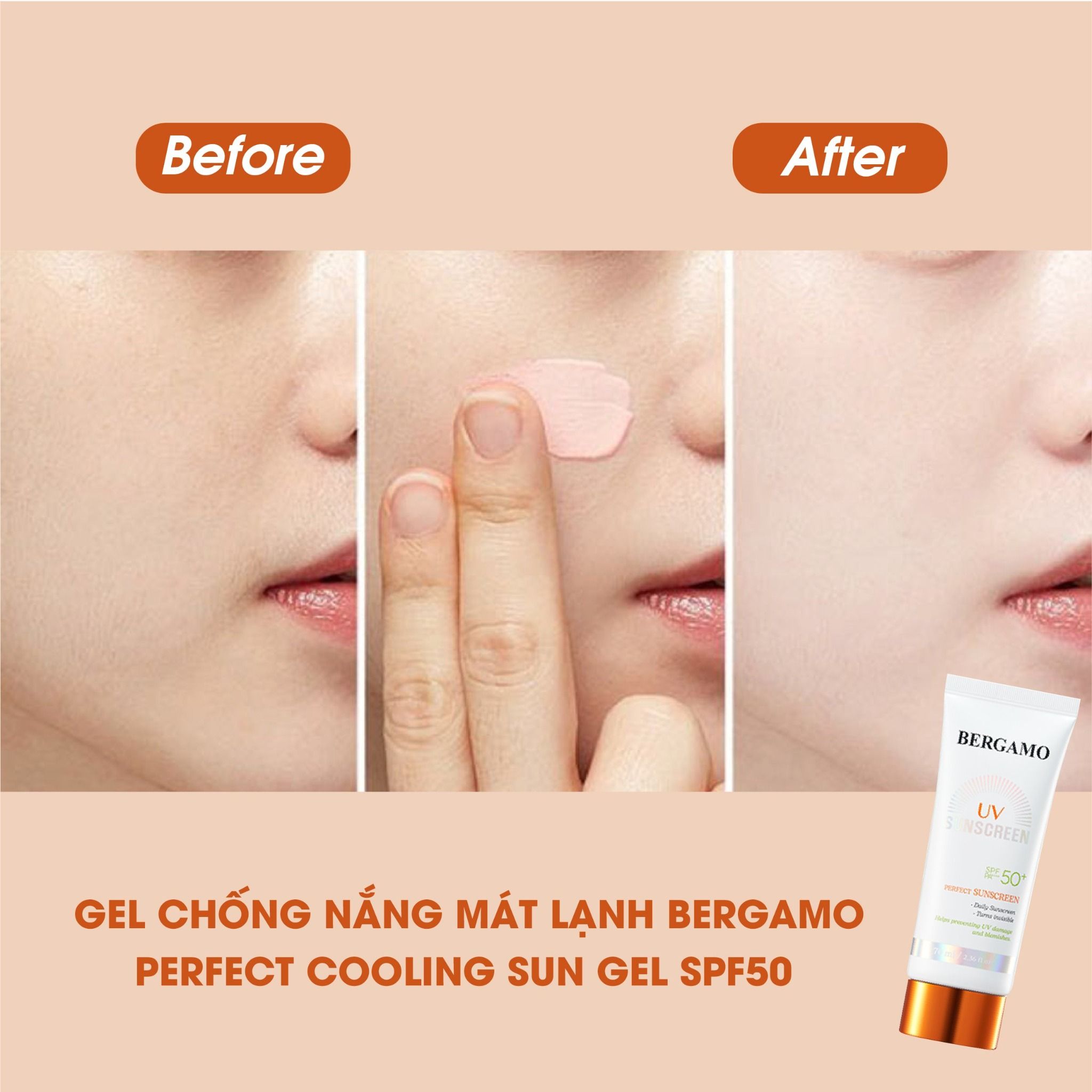 KEM CHỐNG NẮNG PHỔ RỘNG BERGAMO PERFECT SUNSCREEN SPF50 70ML