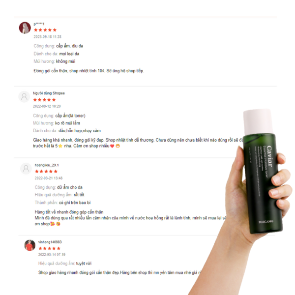 TONER TRỨNG CÁ TẦM BERGAMO CAVIAR ESSENTIAL INTENSIVE TONER 210ML