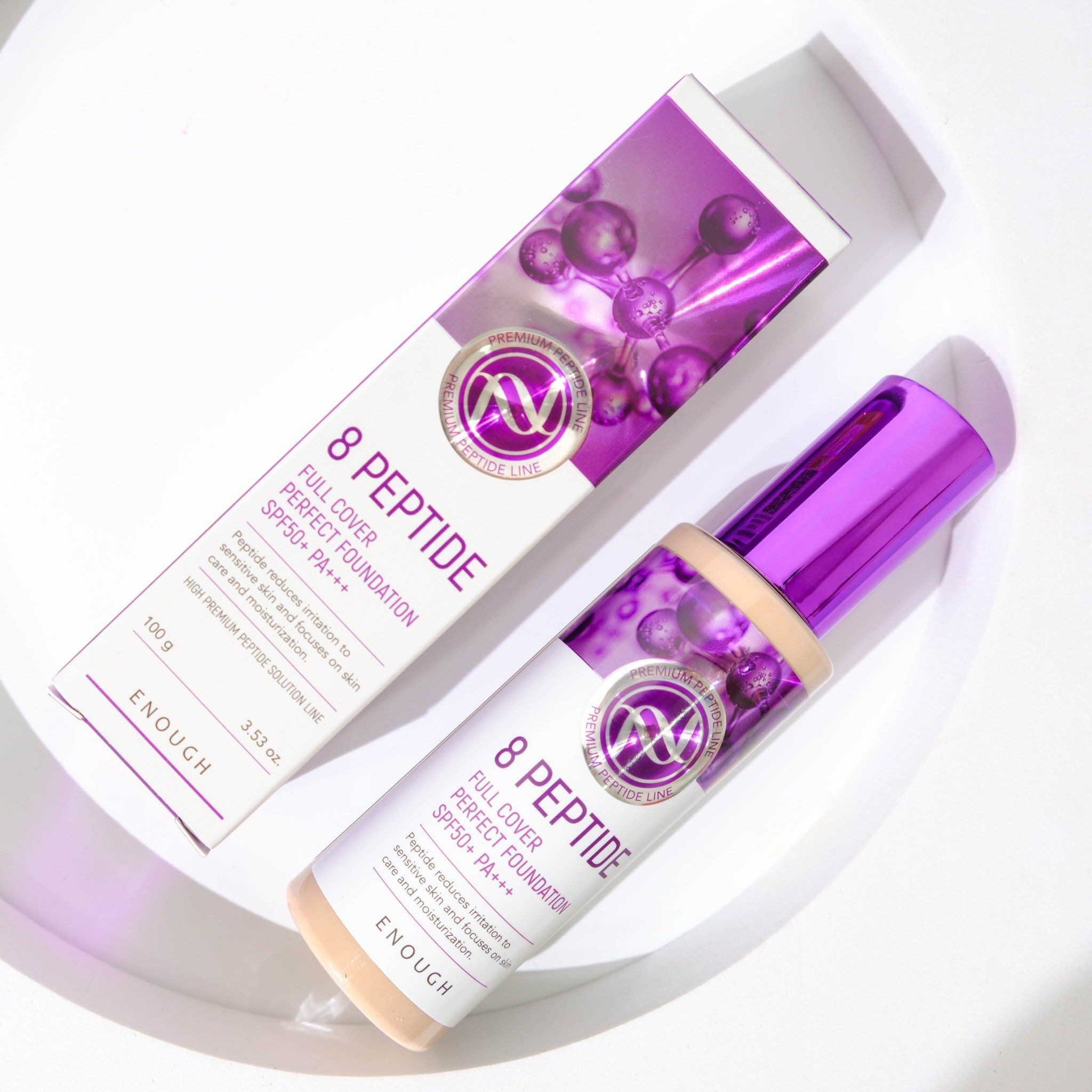 KEM NỀN PEPTIDE CAO CẤP ENOUGH PREMIUM 8 PEPTIDE FULL COVER PERFECT FOUNDATION 100ML