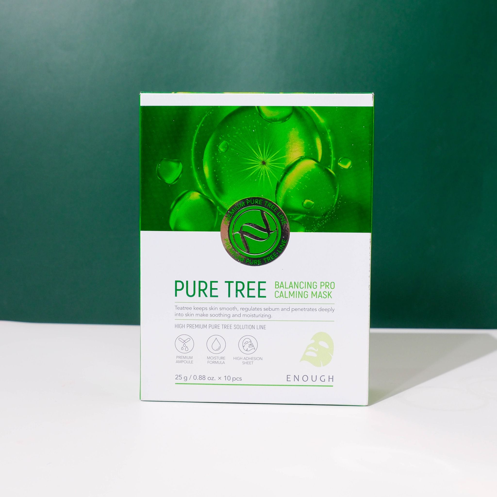 MẶT NẠ TRÀM TRÀ CAO CẤP ENOUGH PURE TREE BALANCING PRO CALMING MASK (HỘP 10 MIẾNG)