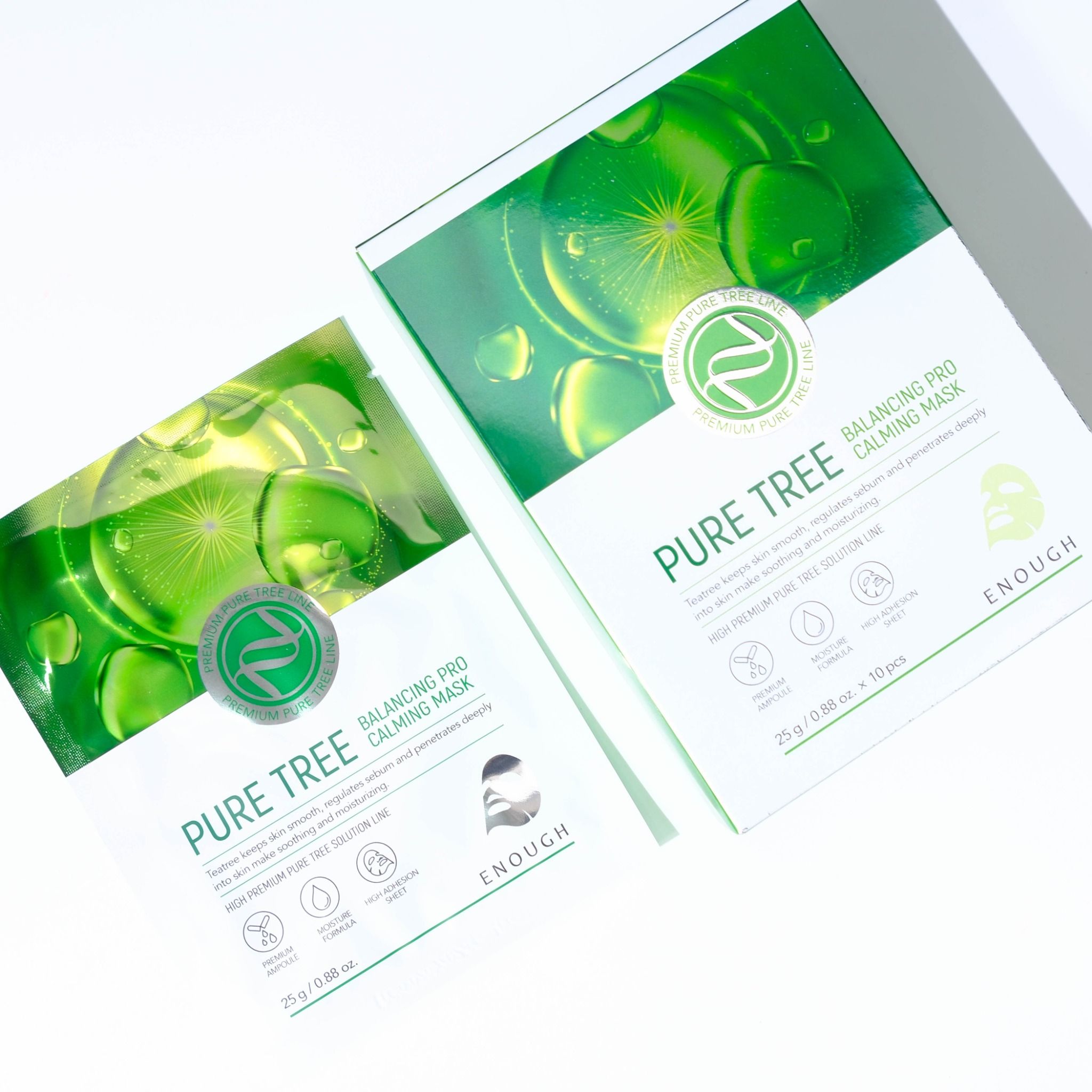 MẶT NẠ TRÀM TRÀ CAO CẤP ENOUGH PURE TREE BALANCING PRO CALMING MASK (HỘP 10 MIẾNG)