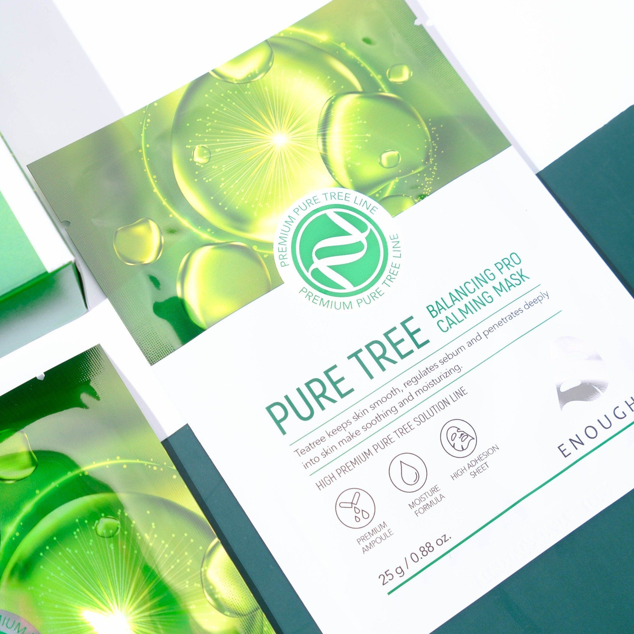 MẶT NẠ TRÀM TRÀ CAO CẤP ENOUGH PURE TREE BALANCING PRO CALMING MASK (HỘP 10 MIẾNG)