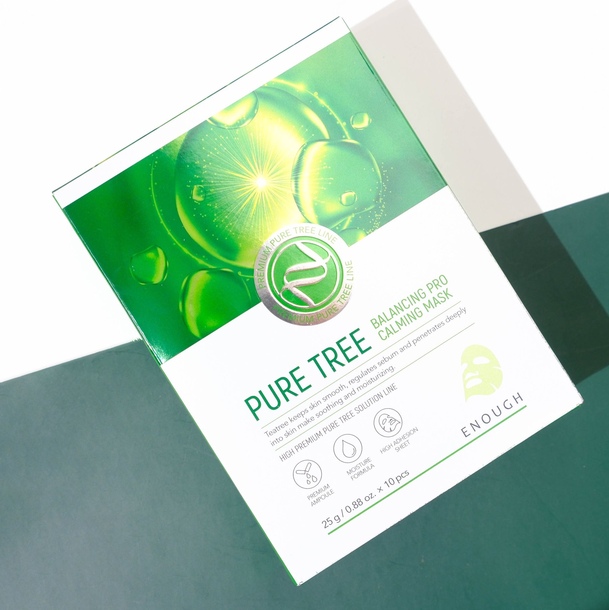 MẶT NẠ TRÀM TRÀ CAO CẤP ENOUGH PURE TREE BALANCING PRO CALMING MASK (HỘP 10 MIẾNG)