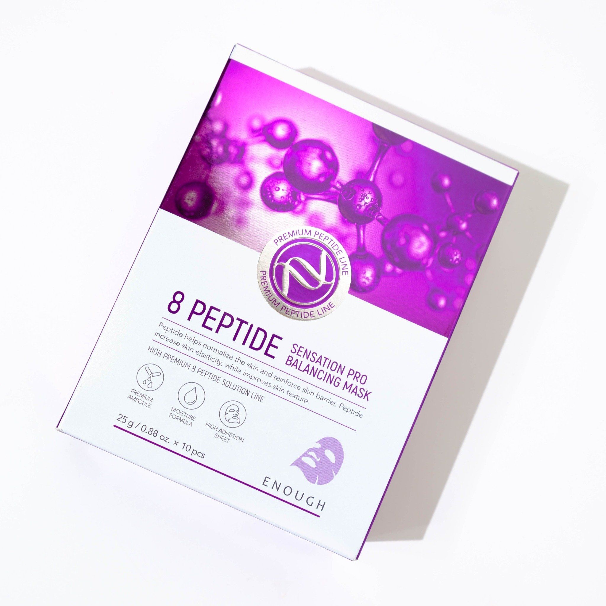 MẶT NẠ PEPTIDE CAO CẤP ENOUGH 8 PEPTIDE SENSATION PRO BALANCING MASK (HỘP 10 MIẾNG)