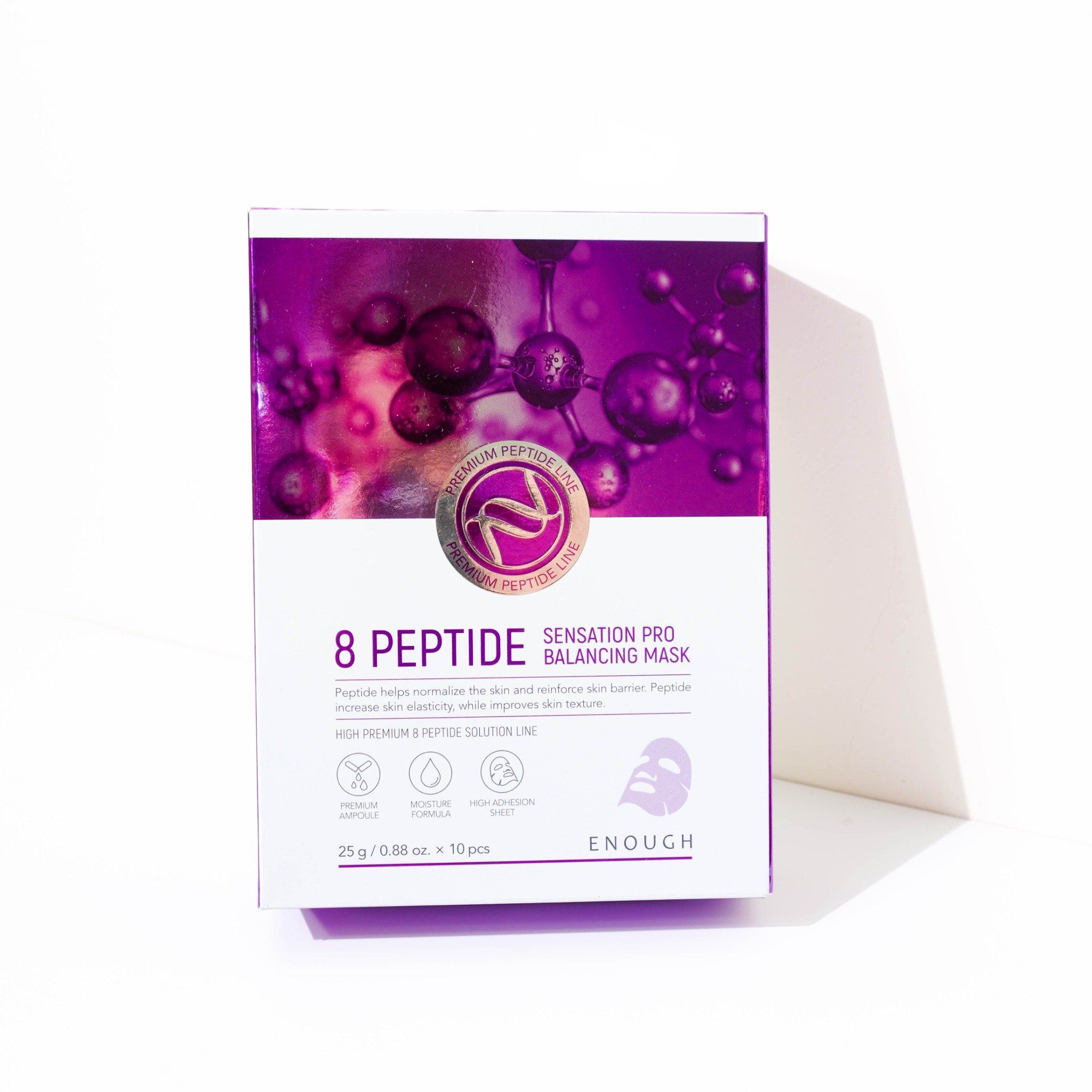 MẶT NẠ PEPTIDE CAO CẤP ENOUGH 8 PEPTIDE SENSATION PRO BALANCING MASK (HỘP 10 MIẾNG)