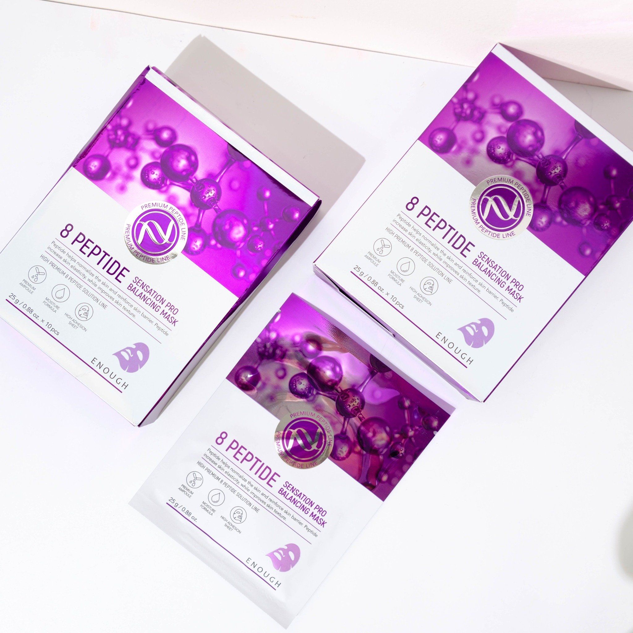 MẶT NẠ PEPTIDE CAO CẤP ENOUGH 8 PEPTIDE SENSATION PRO BALANCING MASK (HỘP 10 MIẾNG)