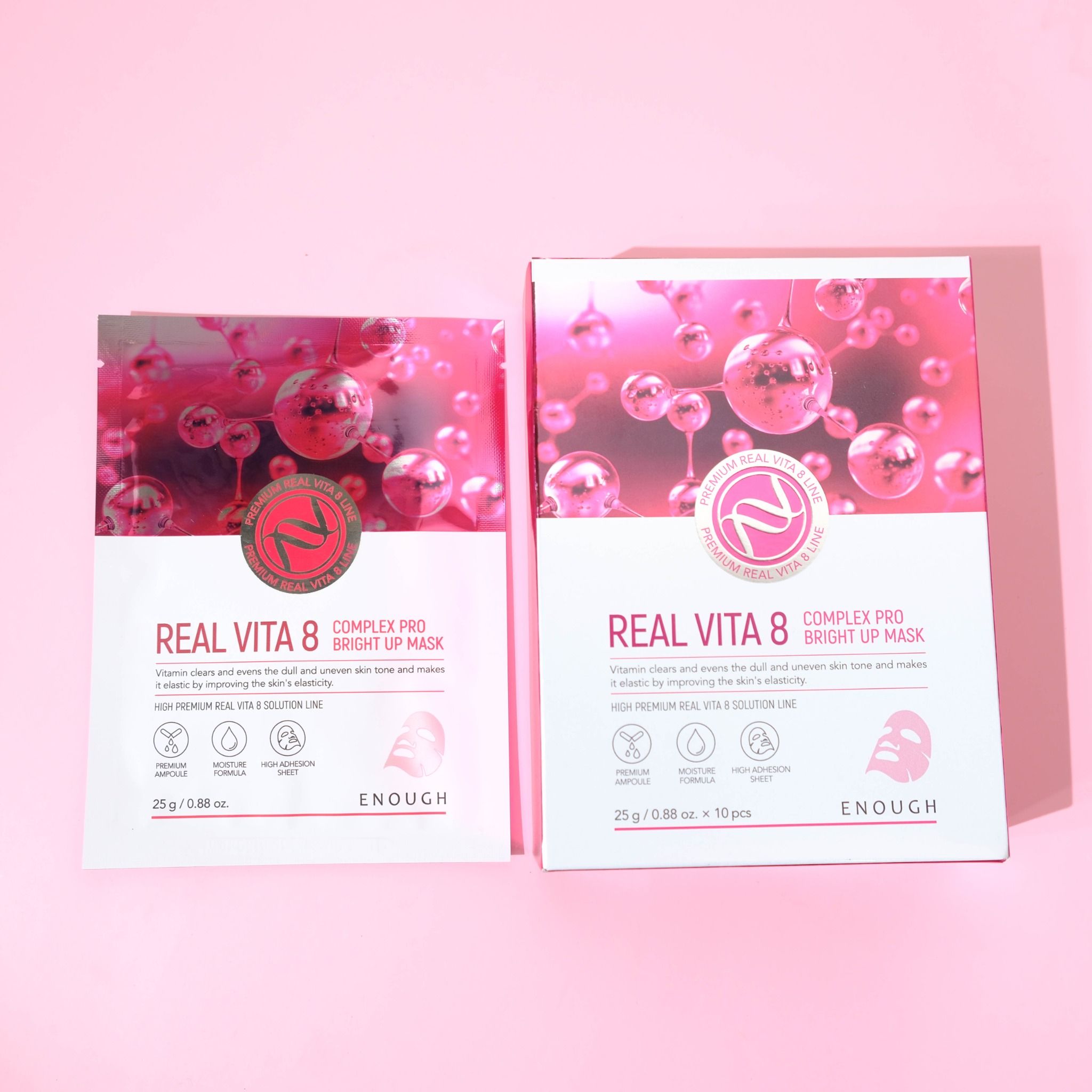 MẶT NẠ VITAMIN CAO CẤP ENOUGH REAL VITA 8 COMPLEX PRO BRIGHT UP MASK ( HỘP 10 MIẾNG)