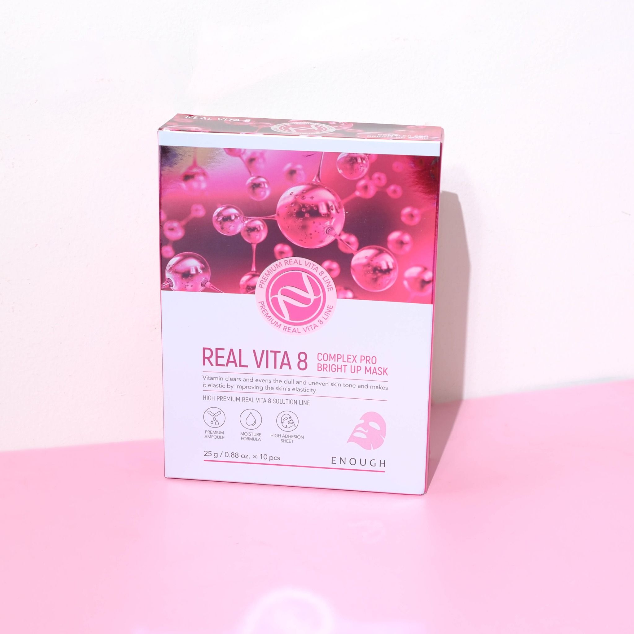 MẶT NẠ VITAMIN CAO CẤP ENOUGH REAL VITA 8 COMPLEX PRO BRIGHT UP MASK ( HỘP 10 MIẾNG)