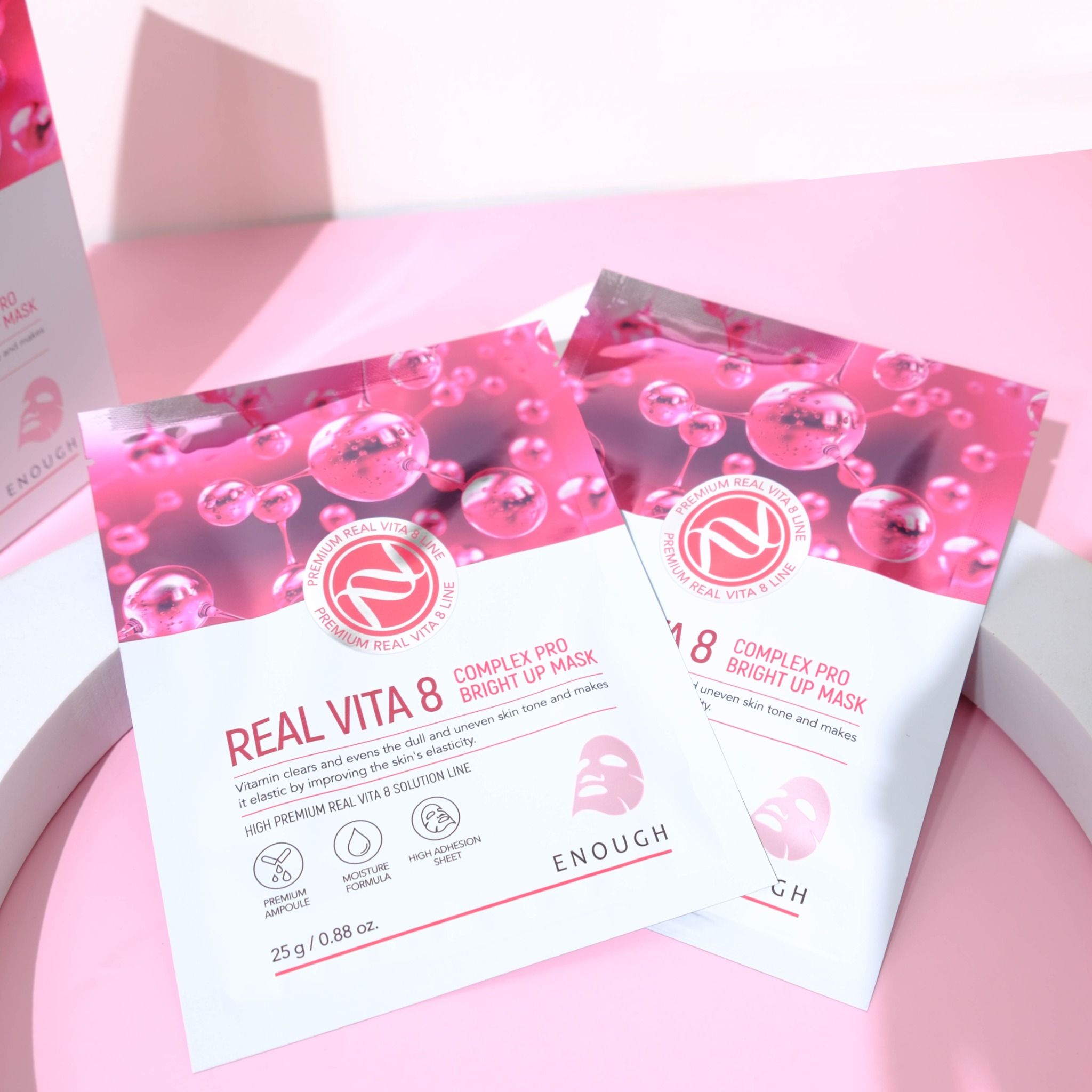 MẶT NẠ VITAMIN CAO CẤP ENOUGH REAL VITA 8 COMPLEX PRO BRIGHT UP MASK ( HỘP 10 MIẾNG)