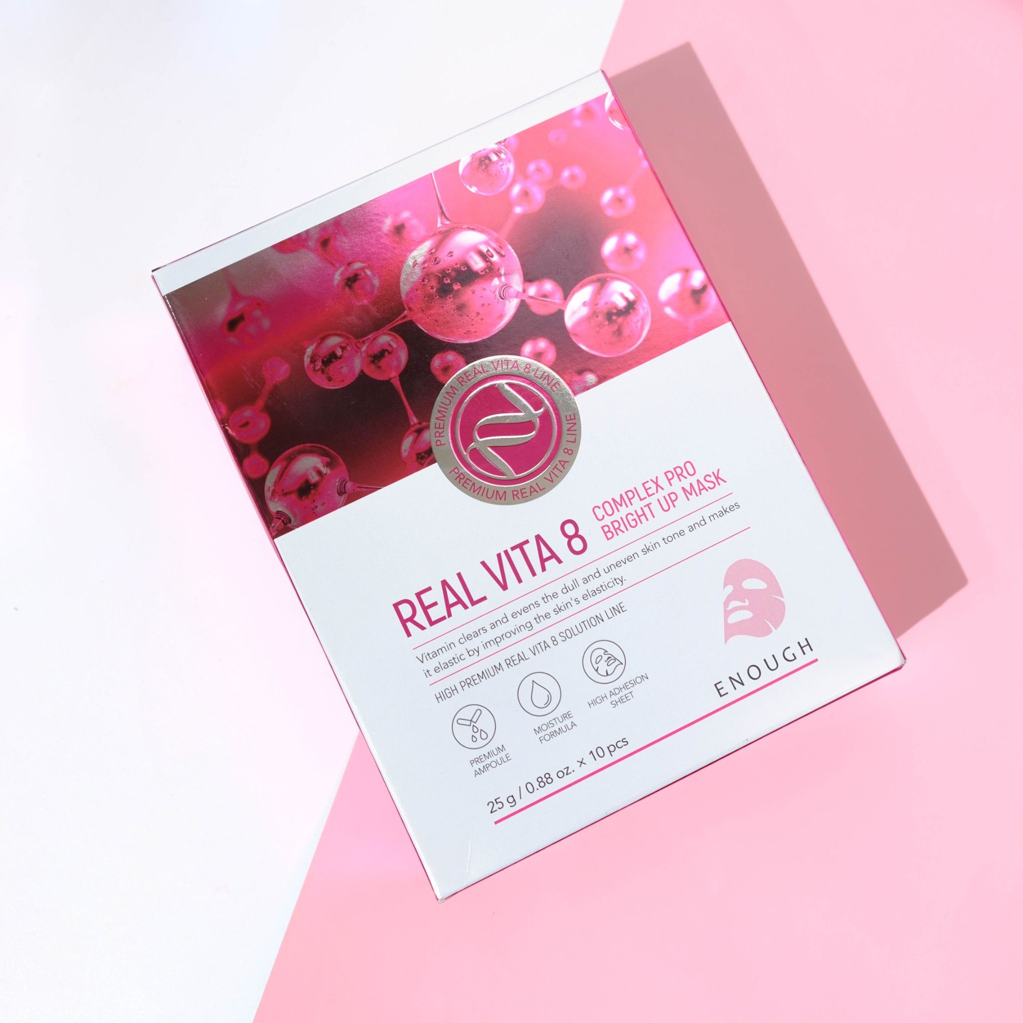 MẶT NẠ VITAMIN CAO CẤP ENOUGH REAL VITA 8 COMPLEX PRO BRIGHT UP MASK ( HỘP 10 MIẾNG)