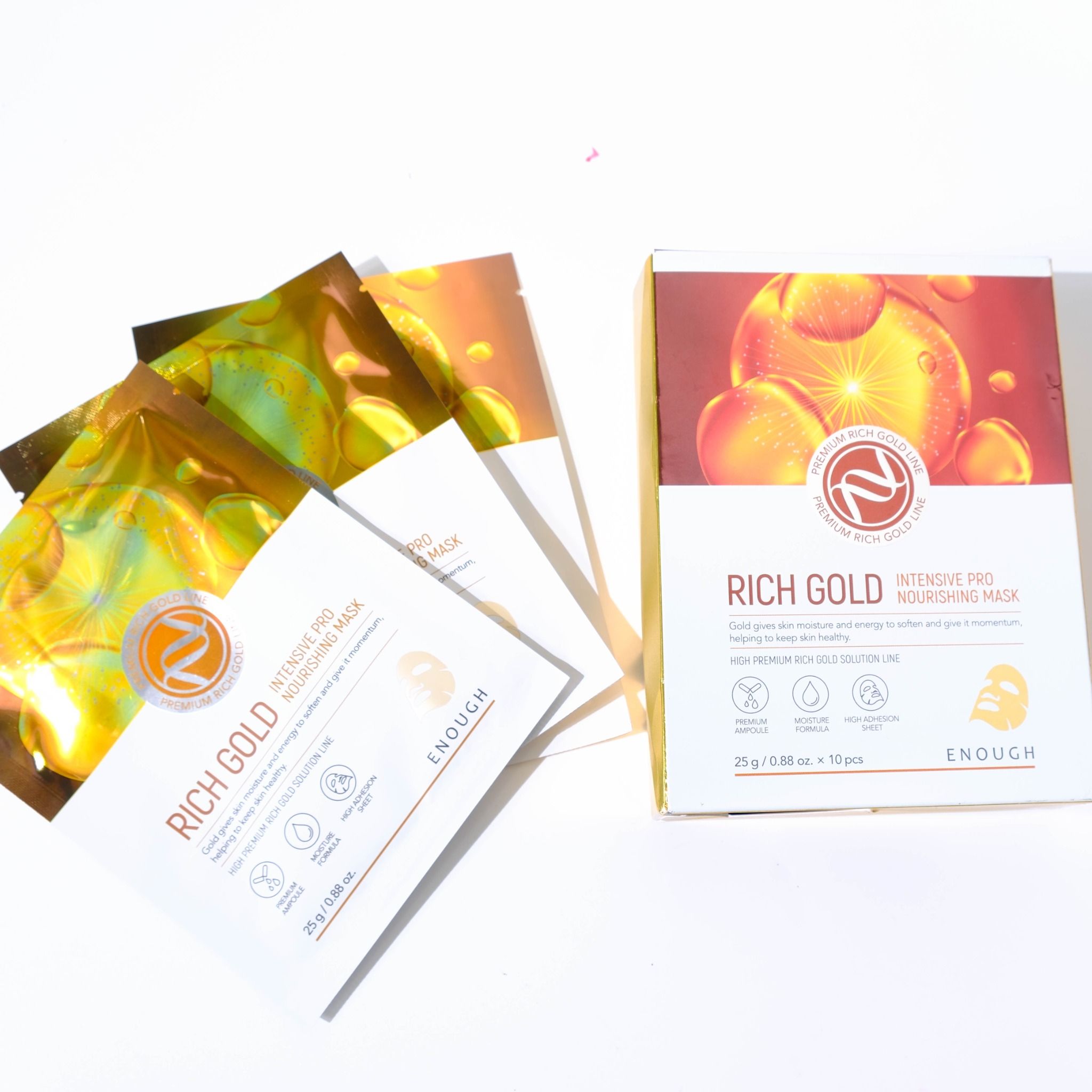 MẶT NẠ VÀNG CAO CẤP ENOUGH RICH GOLD INTENSIVE PRO NOURISHING MASK (HỘP 10 MIẾNG)