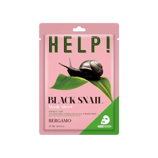 MẶT NẠ BERGAMO HELP MASK PACK BLACK SNAIL - ỐC SÊN ĐEN