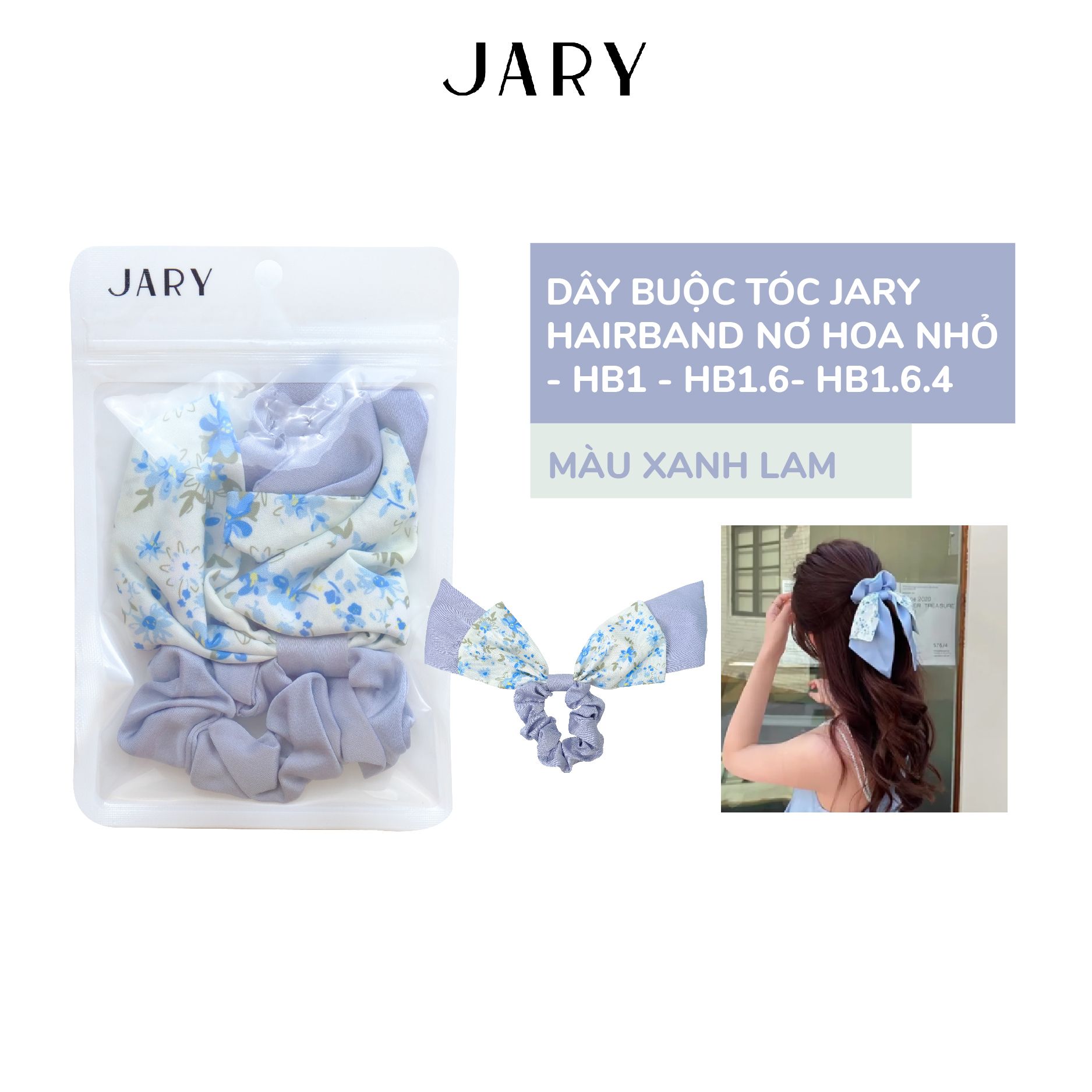 DÂY BUỘC TÓC JARY HAIRBAND NƠ HOA NHỎ - HB1.6 - HB1.6.4 - MÀU XANH LAM